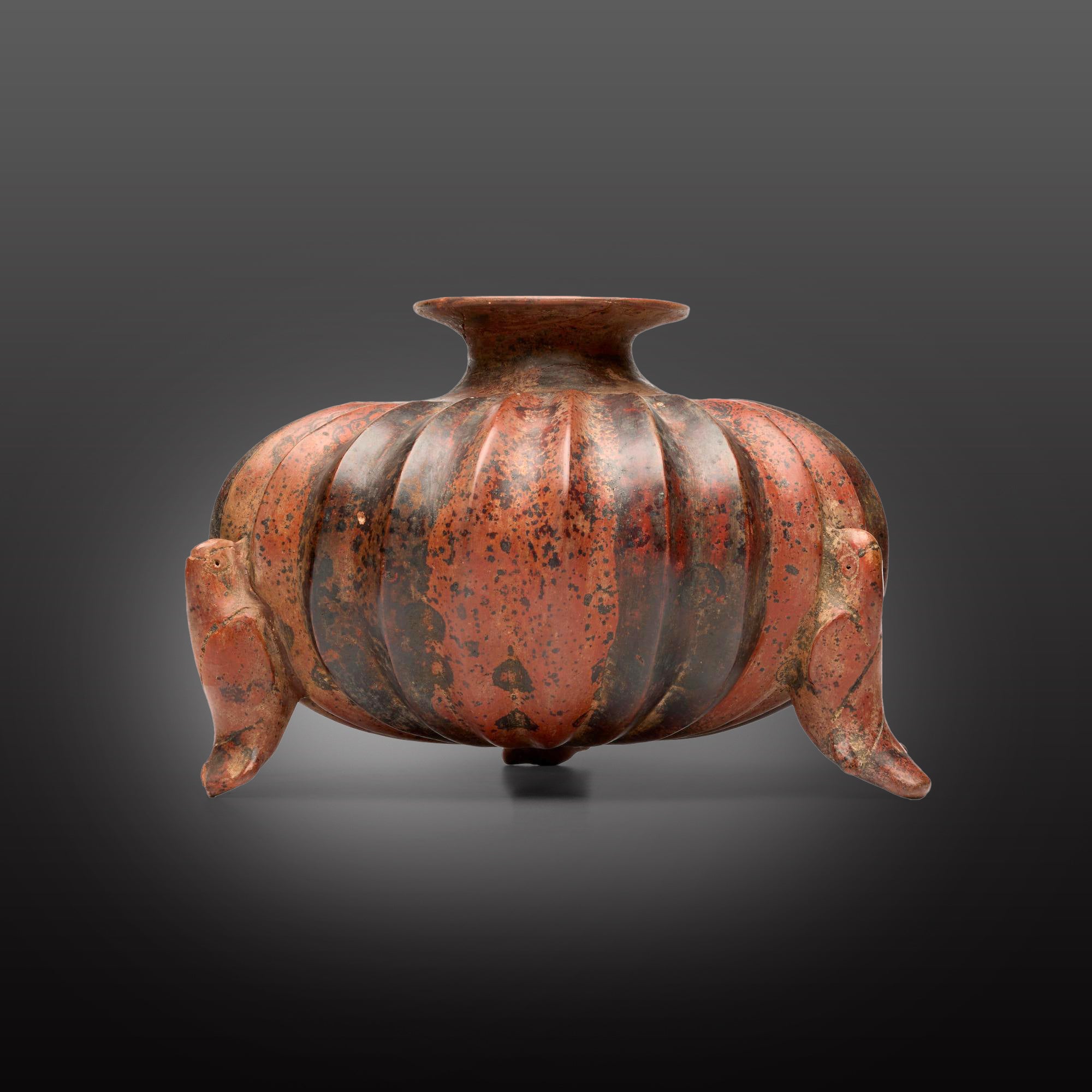 A large Colima Fluted Parrot Vessel, Late Formative-Early Classic Period, ca. 250 BCE - 100 CE