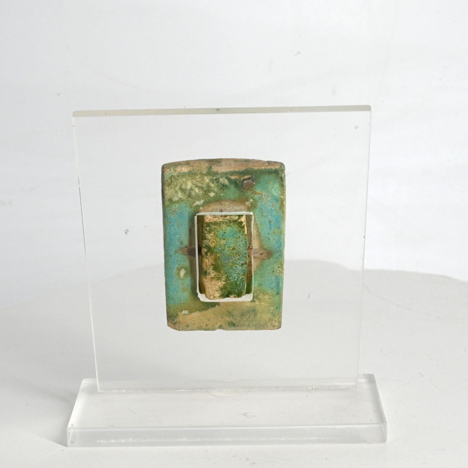 A Published Egyptian Turquoise Faience Tile, Old Kingdom, Reign of Pharaoh Djoser, Dynasty III , ca. 2686–2613 BCE