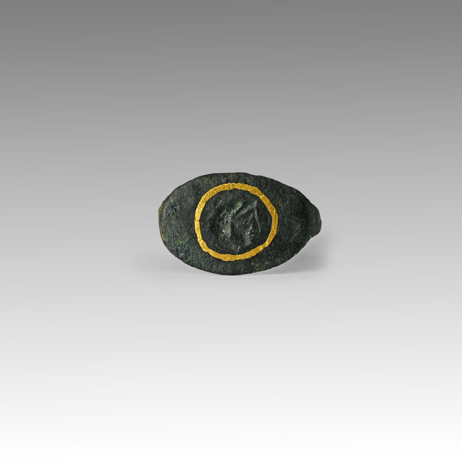 Nabataean Bronze & Gold Finger Ring, ca. 2nd century BCE - 1st century CE