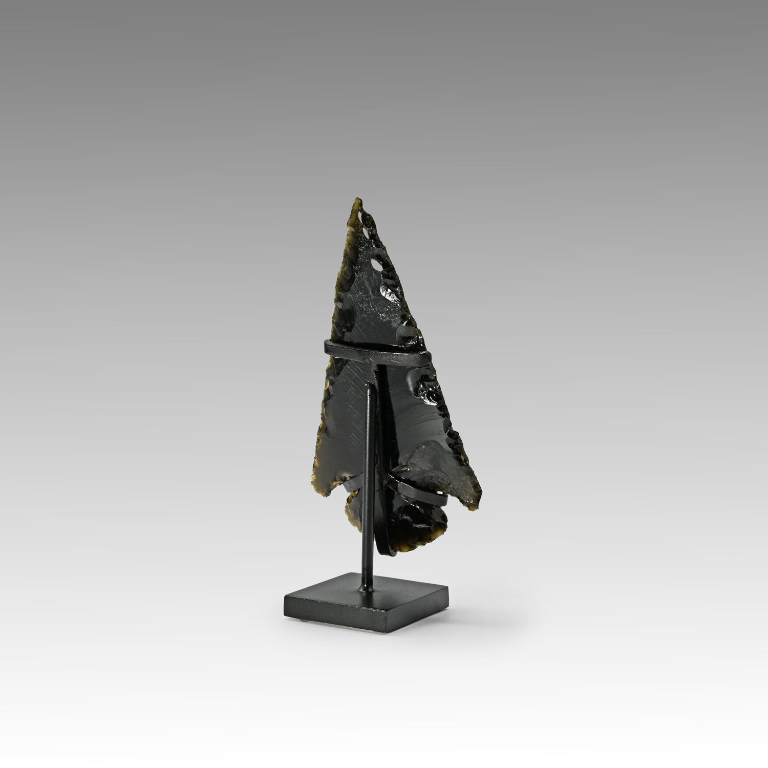 An impressive Aztec Knapped Obsidian Spear Blade, ca. 1400 - 1528 CE