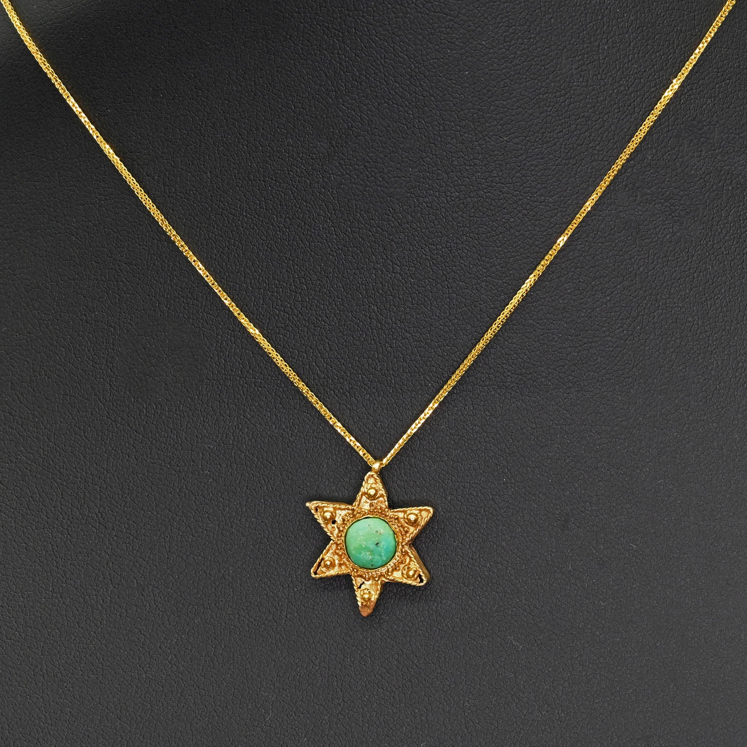 An Early Islamic Gold Seal of Solomon Pendant with Turquoise Inlay, Umayyad–Early Abbasid Period, ca. 7th–9th century CE