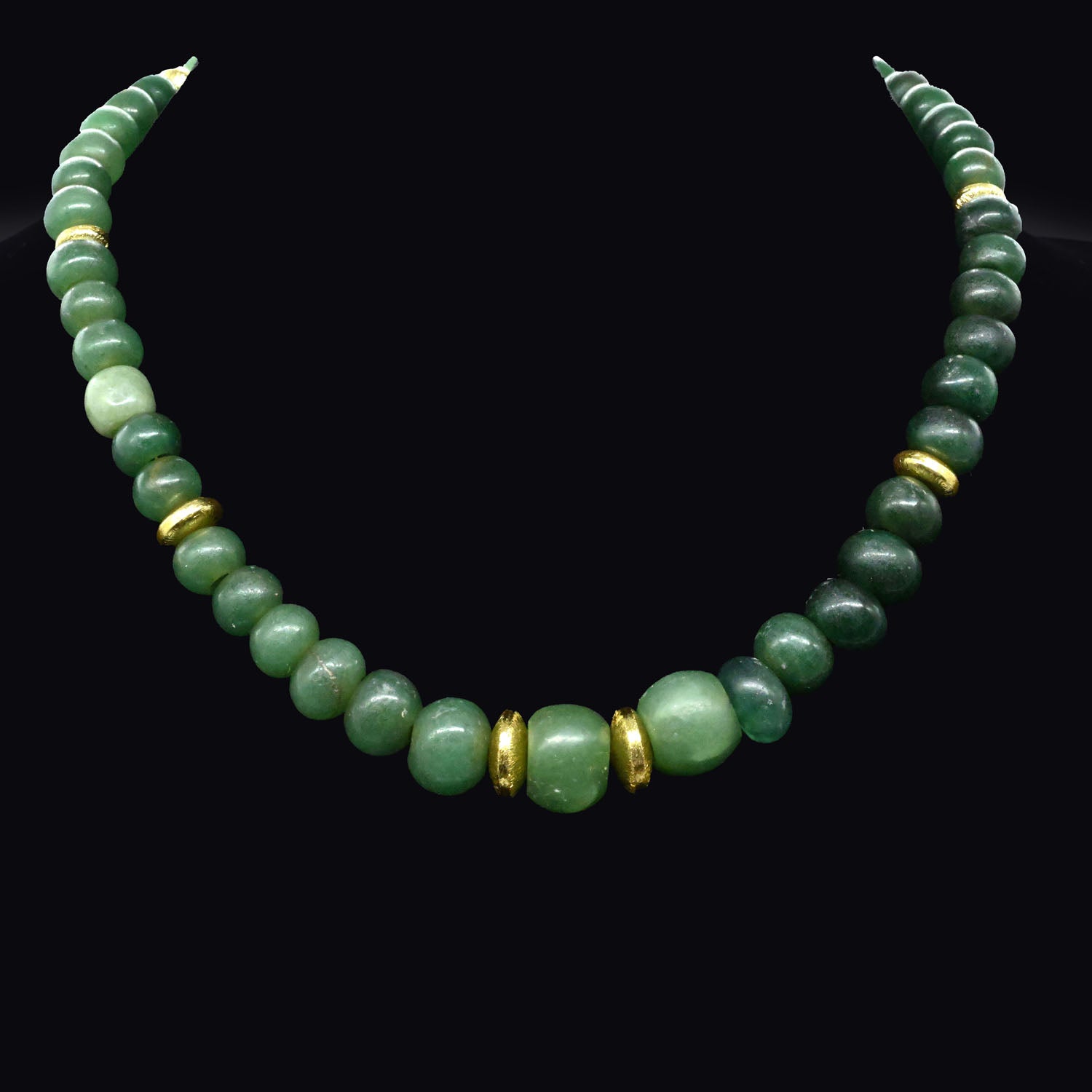 A fine Olmec Jade Bead Necklace, Pre-Classical Period, ca. 1100 - 400 BCE