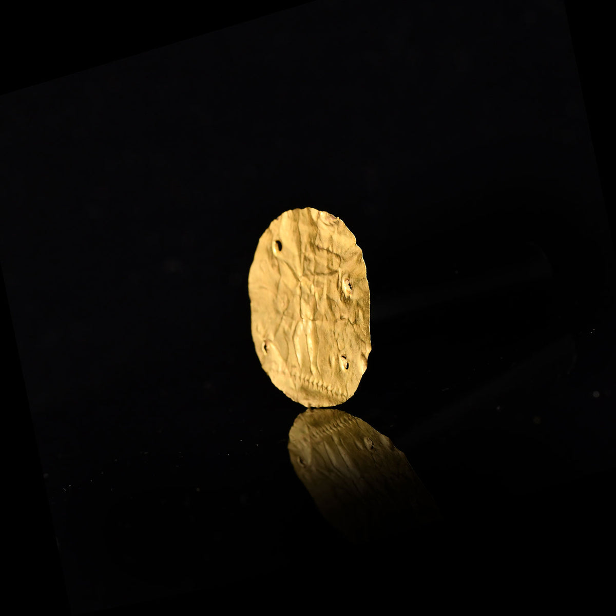 A Greek Gold Appliqué Depicting a Warrior, Hellenistic Period, ca. 3rd - 1st century BCE