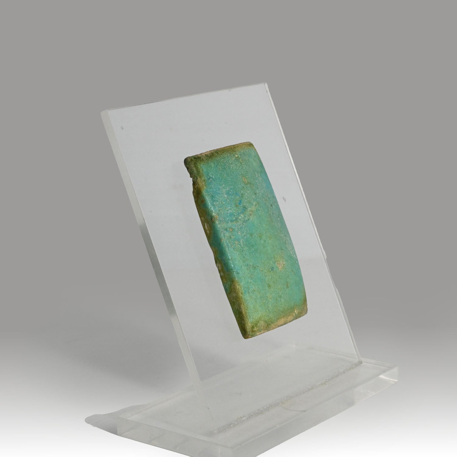 A Published Egyptian Turquoise Faience Tile, Old Kingdom, Reign of Pharaoh Djoser, Dynasty III , ca. 2686–2613 BCE