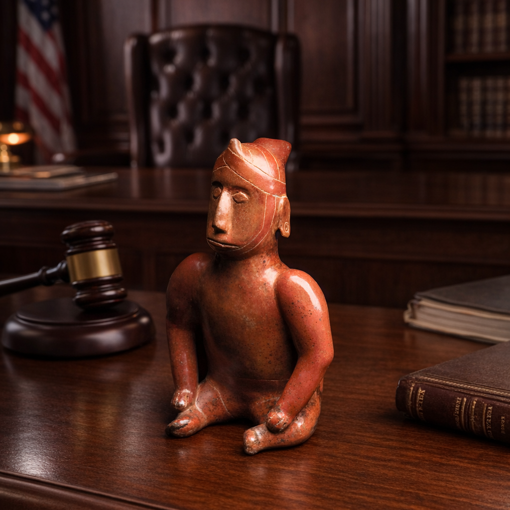 A Colima Seated Shaman Figure, ca. 100 BCE - 250 CE