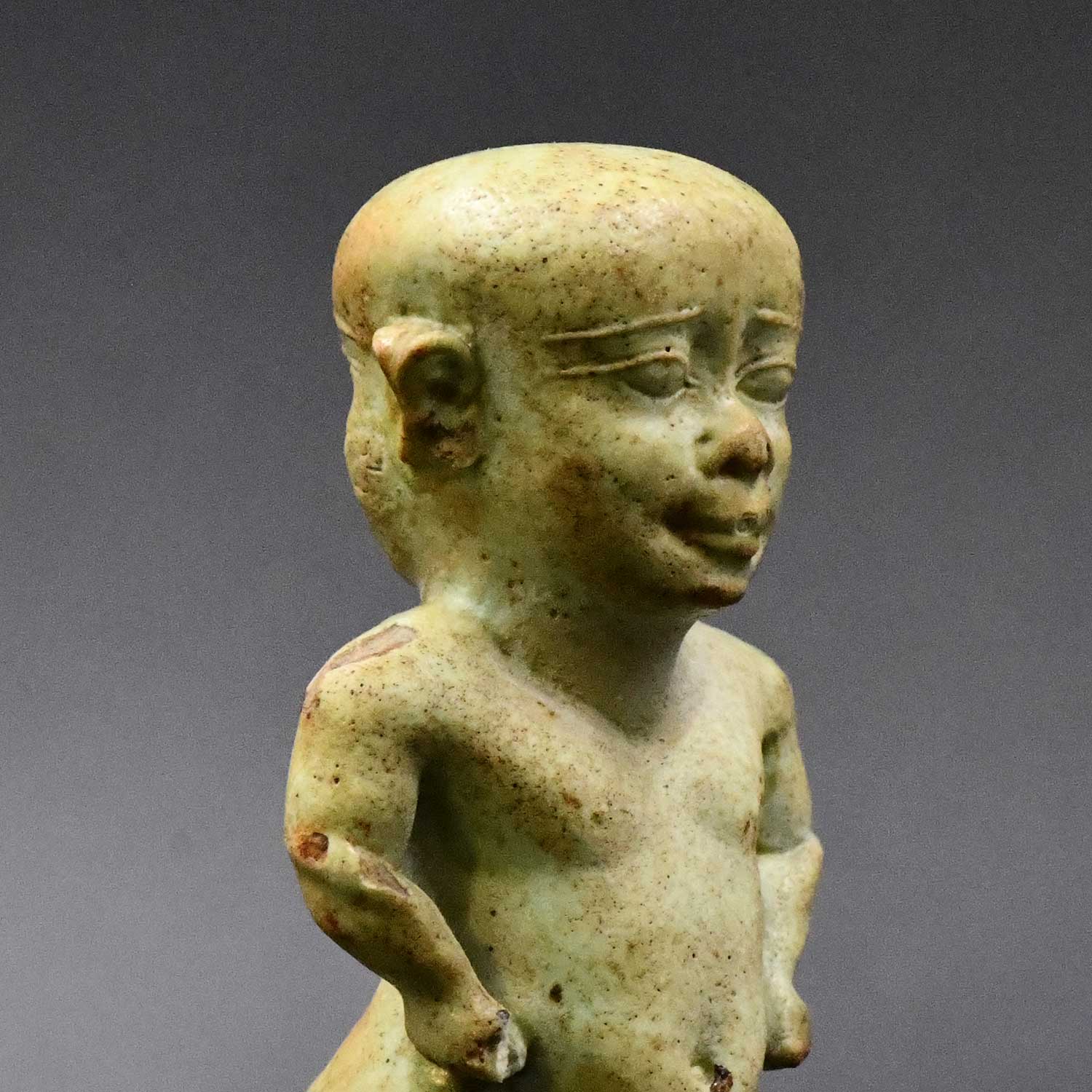 A fine Egyptian Faience Janus Amulet of Pataikos, Late Period, ca. 664 - 332 BCE