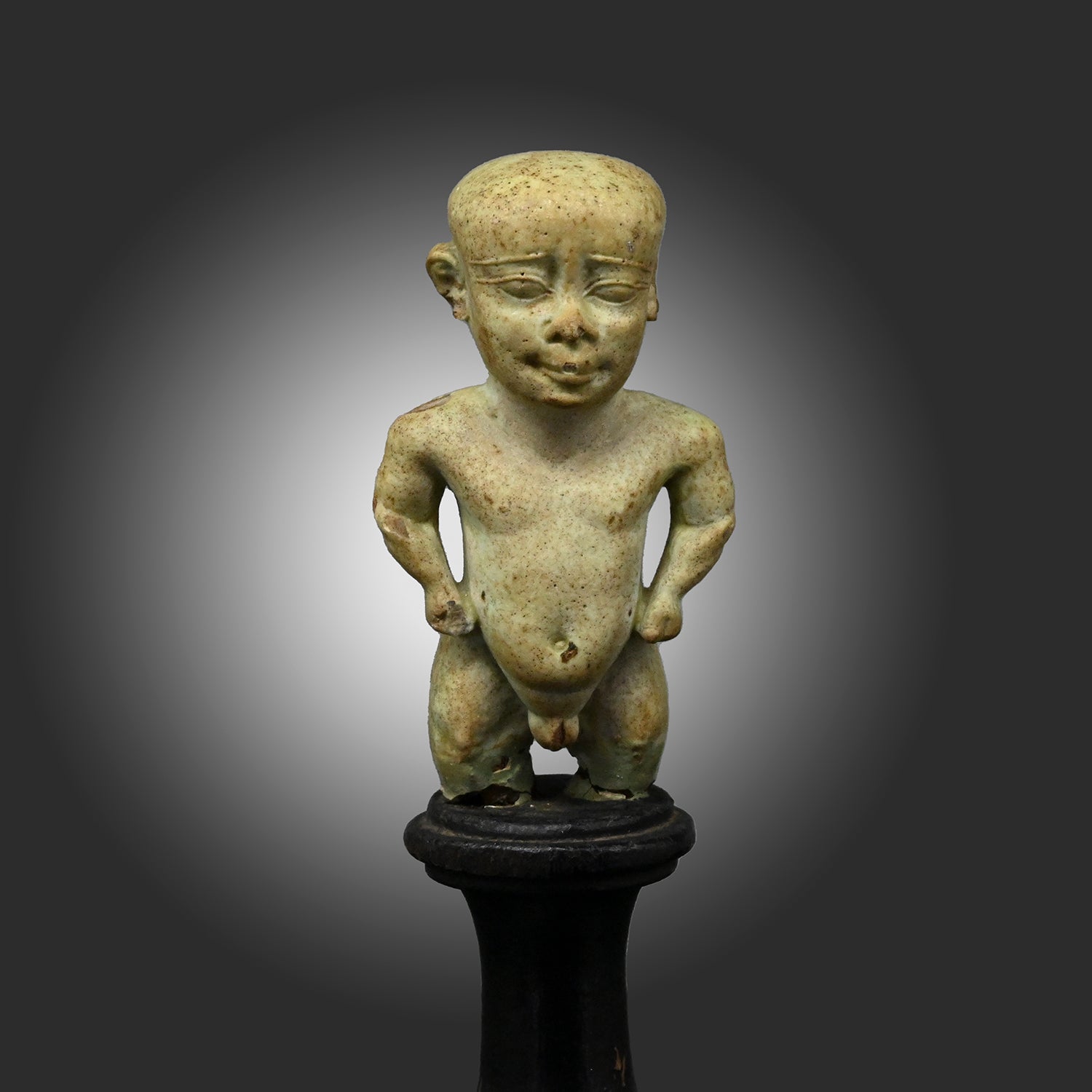 A fine Egyptian Faience Janus Amulet of Pataikos, Late Period, ca. 664 - 332 BCE