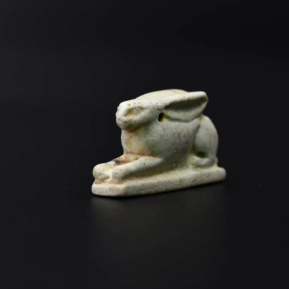An Egyptian Faience Amulet of a Hare, Late Period, Dynasty 26, ca. 664 - 525 BCE
