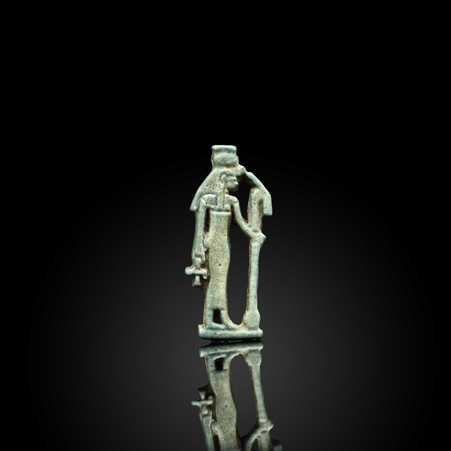 An Exhibited Egyptian Faience Amulet, 21st Dynasty, ca. 1069 - 945 BCE