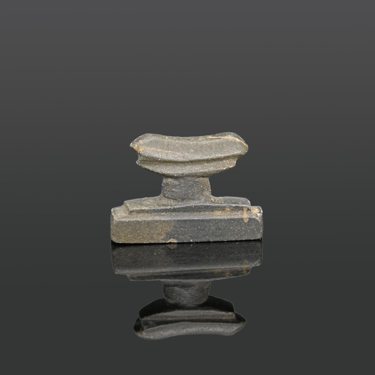 A large Egyptian Basalt Headrest Amulet, Late Period, ca. 664 - 332 BCE