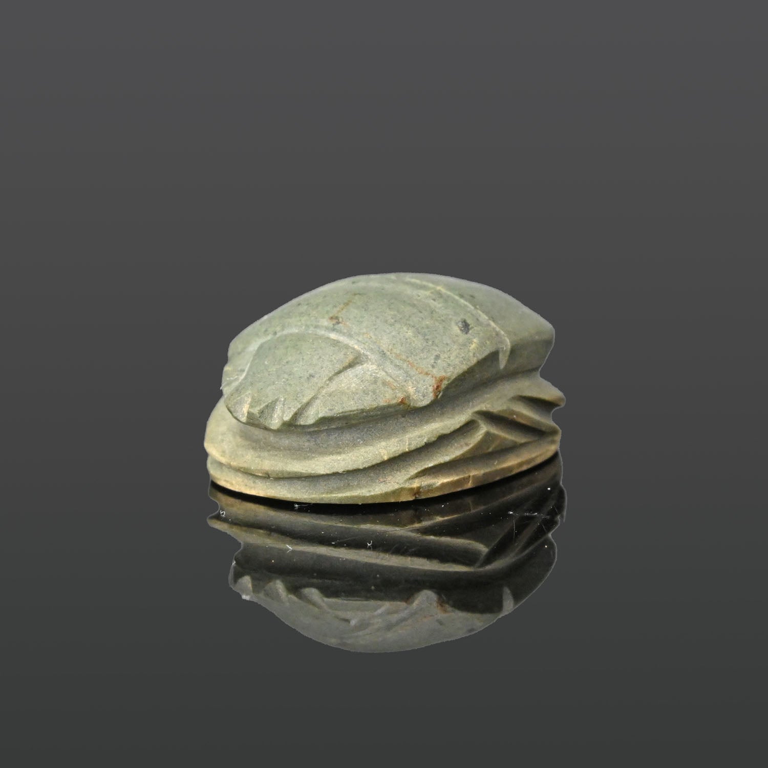 A good Egyptian Greenstone Heart Scarab, Late Period, ca. 664 - 332 BCE