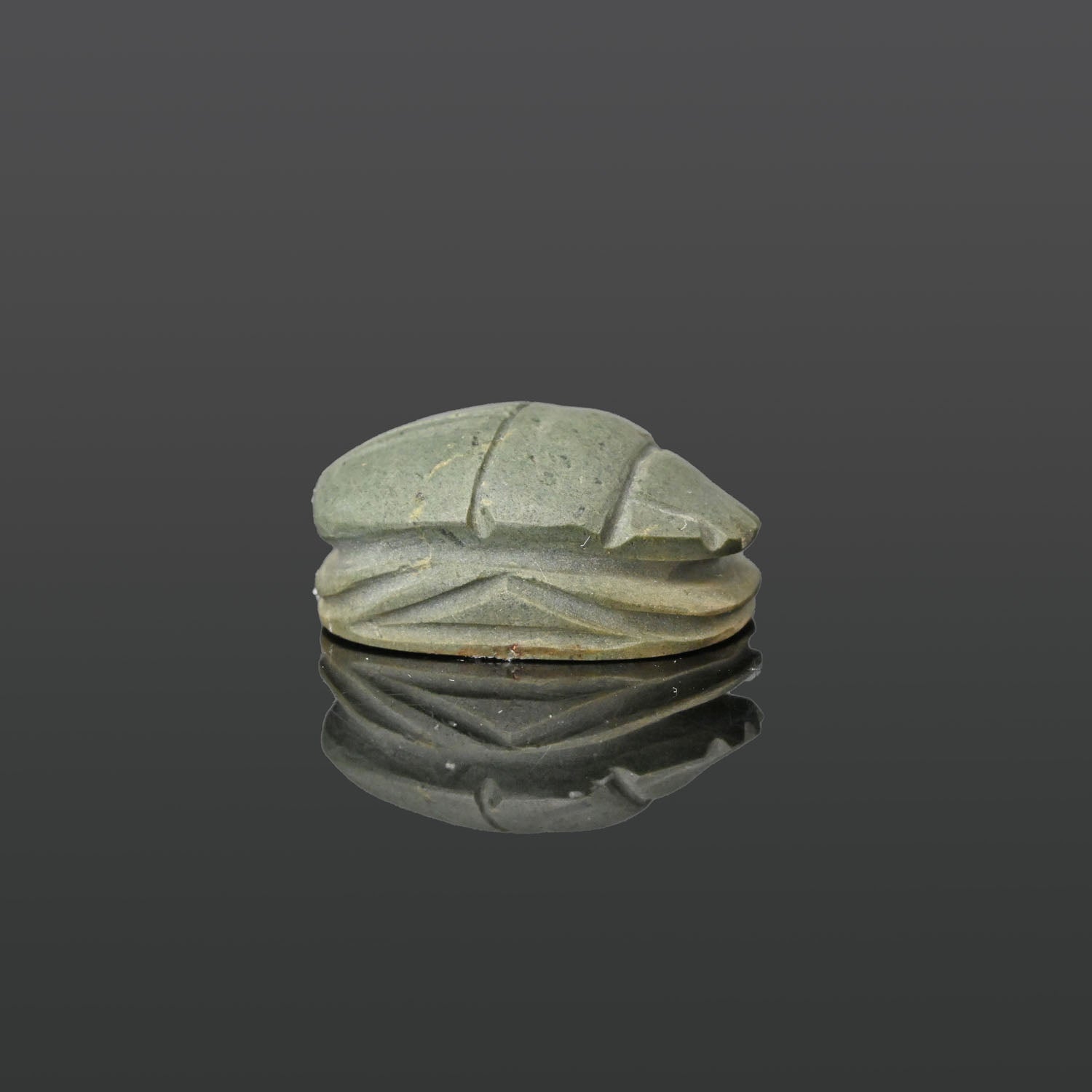 A good Egyptian Greenstone Heart Scarab, Late Period, ca. 664 - 332 BCE