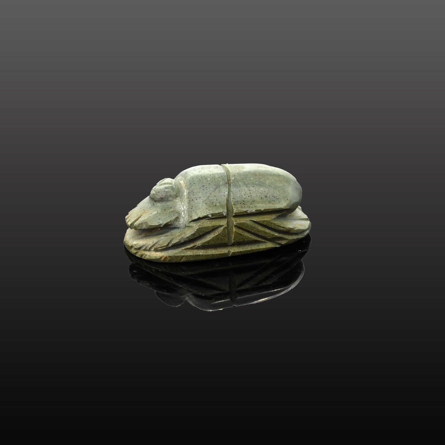 A large Egyptian Greenstone Heart Scarab, Late Period, ca. 664 - 332 BCE