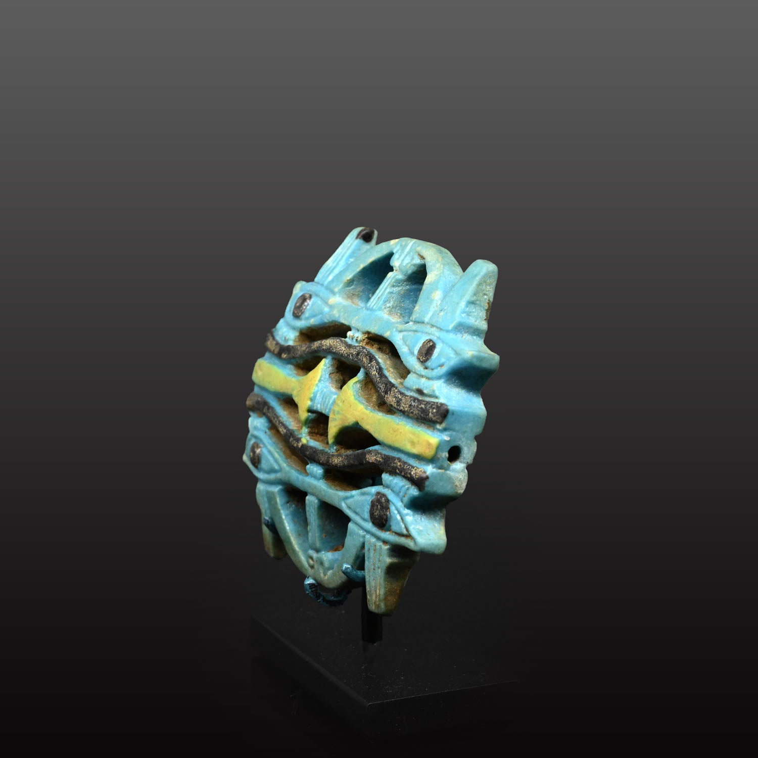 An exceptional Egyptian Glazed Faience Plaque, New Kingdom, ca. 1550 - 1069 BCE