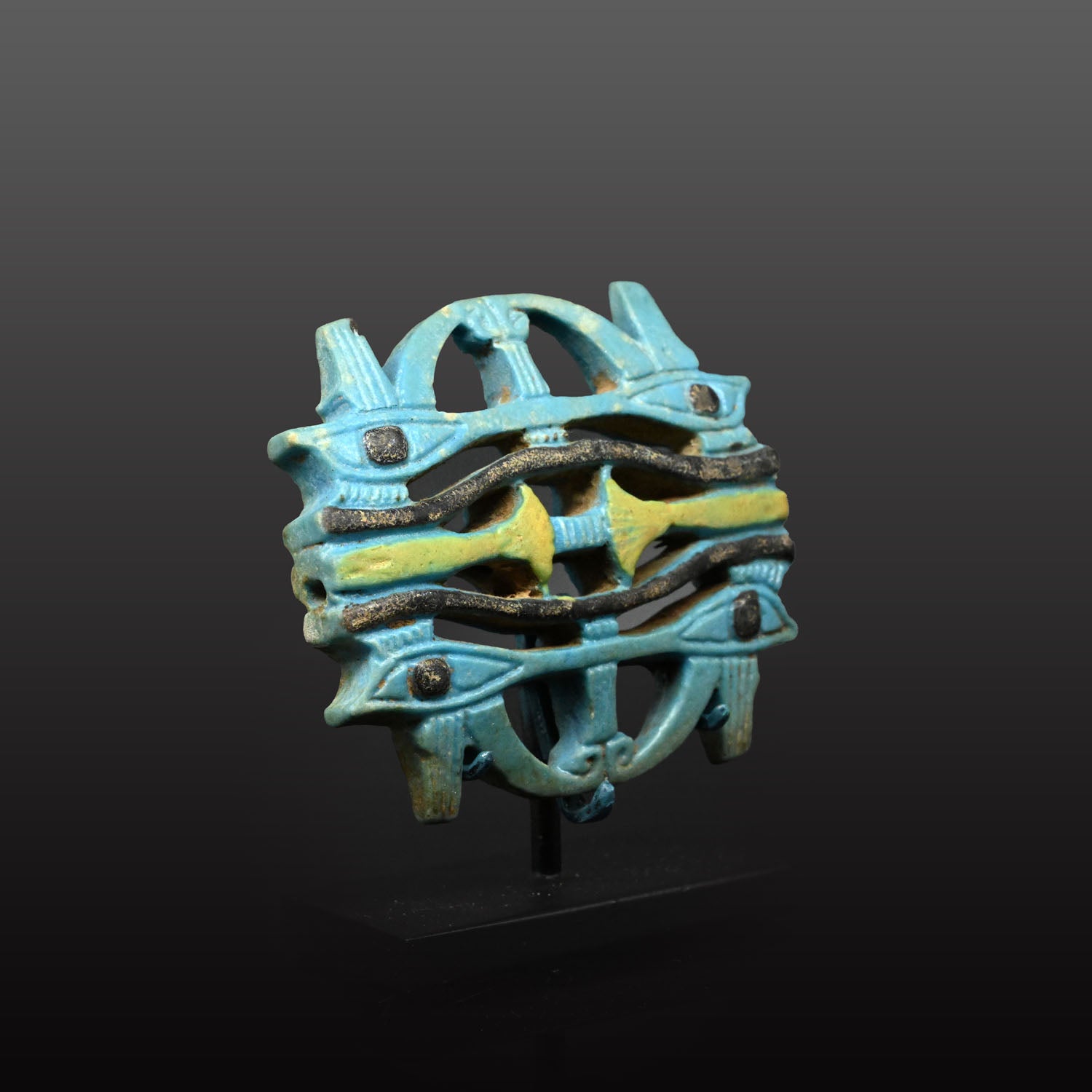 An exceptional Egyptian Glazed Faience Plaque, New Kingdom, ca. 1550 - 1069 BCE