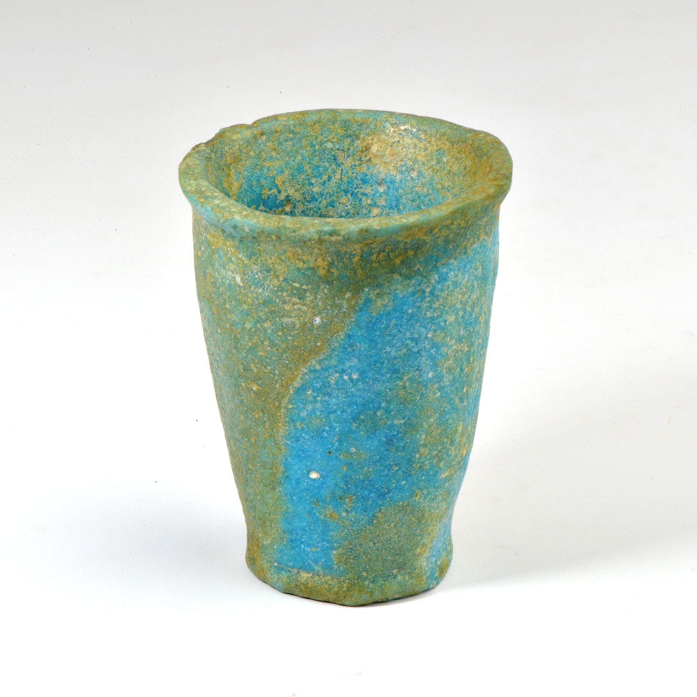 An Egyptian Blue-Green Faience Offering Cup for Seti I, New Kingdom, ca. 1550 - 1069 BCE