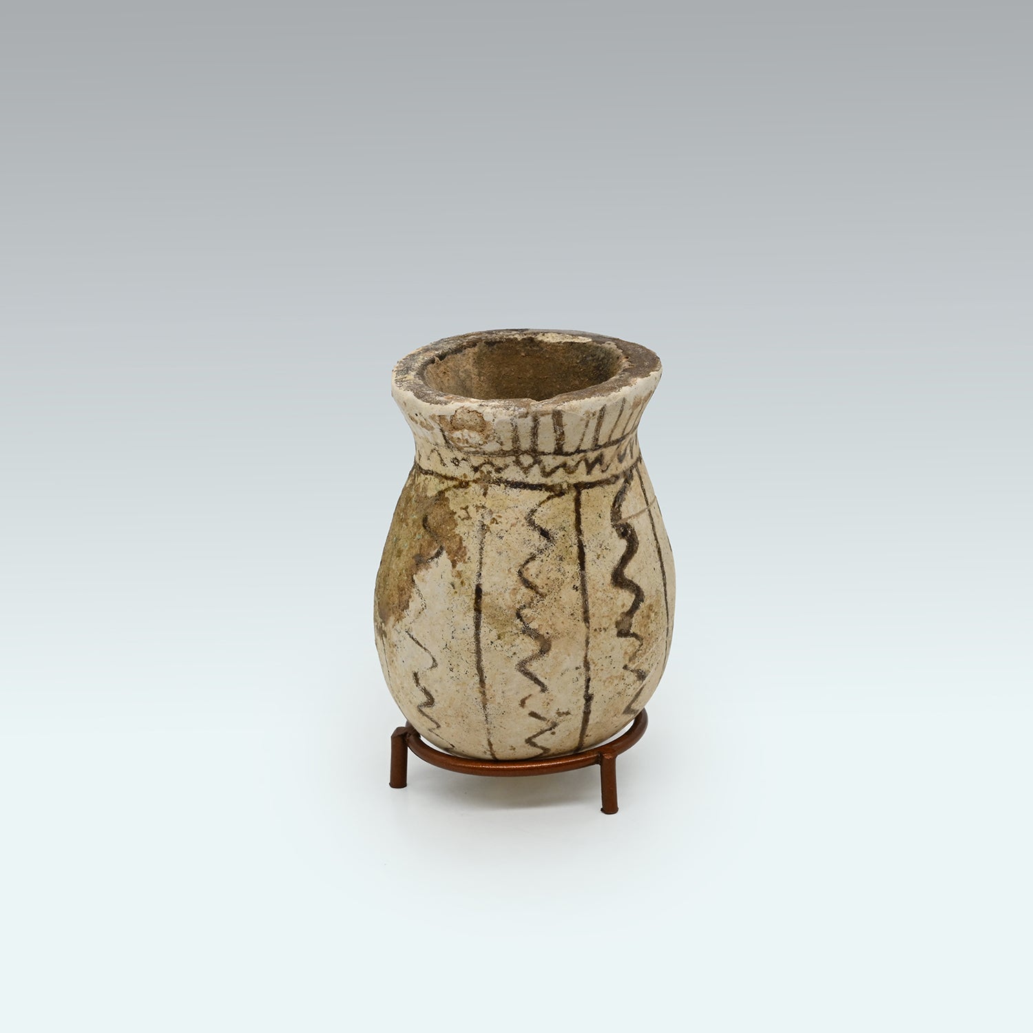 A rare Egyptian White Faience Vessel, Hyksos Period, ca. 1600 BCE