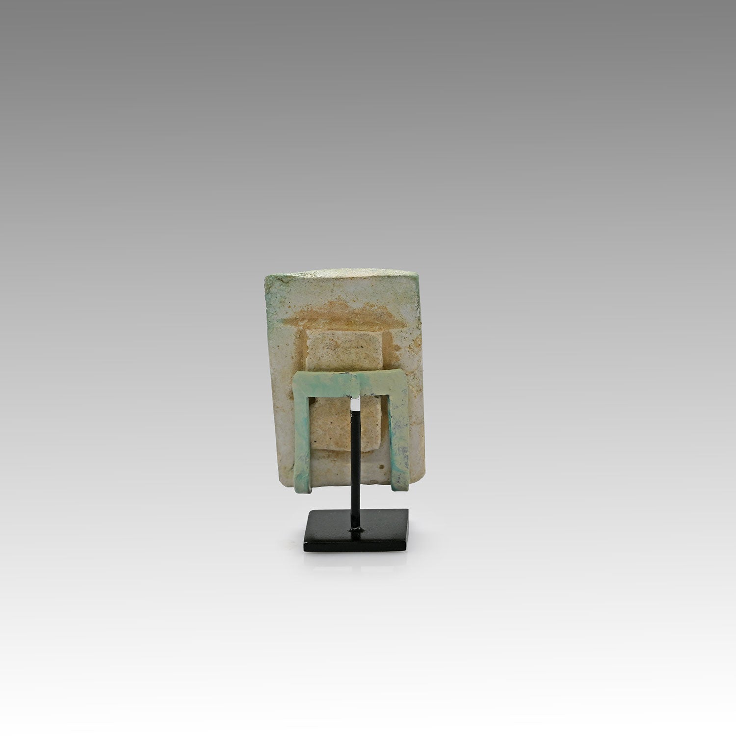 A Egyptian Faience Blue Glazed Pyramid Tile, Old Kingdom, time of Djoser, ca. 2668 - 2649 BCE