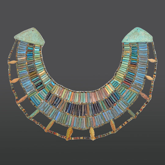 An Exhibited Egyptian Faience Broad Collar Necklace, Late Old Kingdom, ca. 2345–2181 BCE