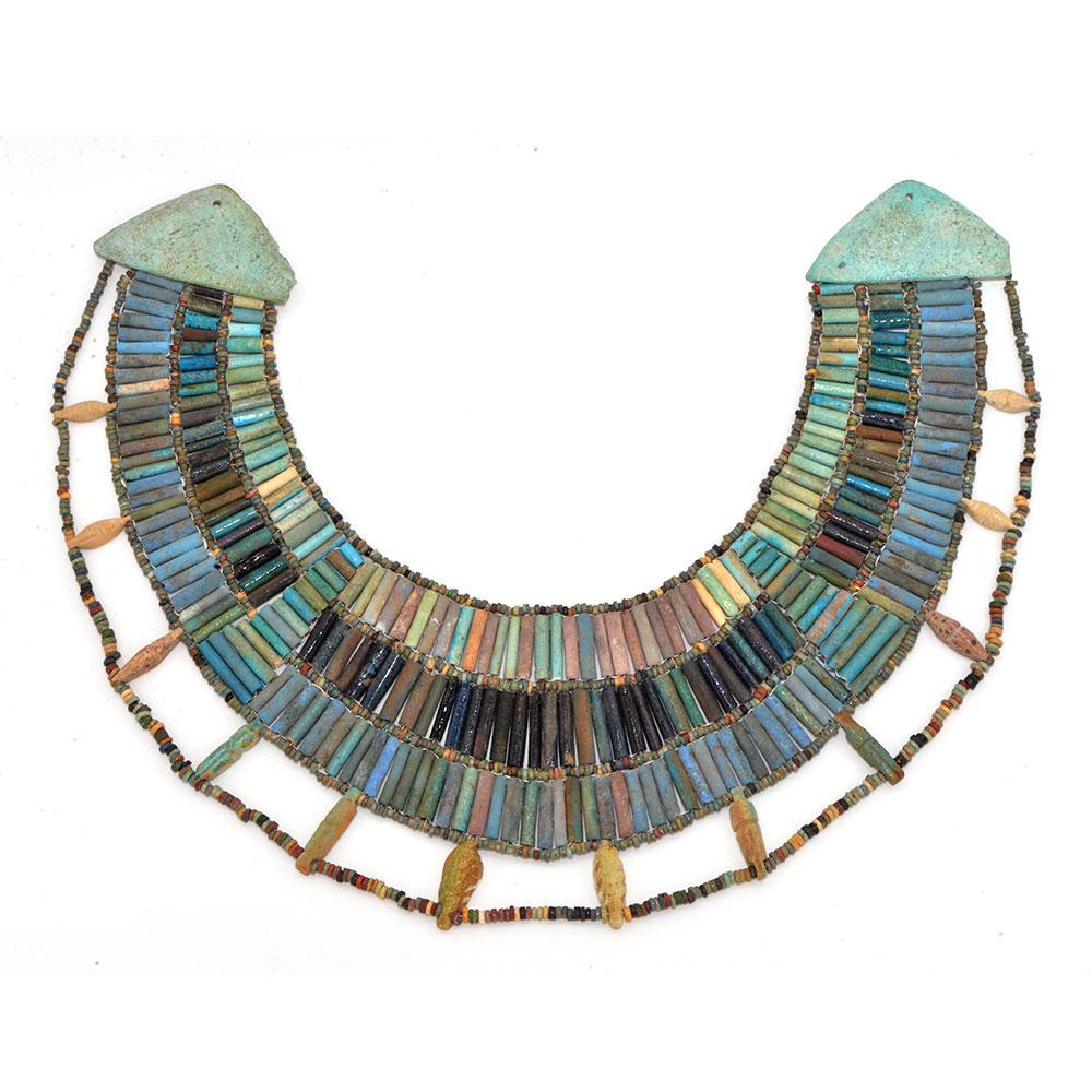 A rare Egyptian Faience Broad Collar Necklace, Late Old Kingdom, ca. 2345–2181 BCE - Sands of Time Ancient Art