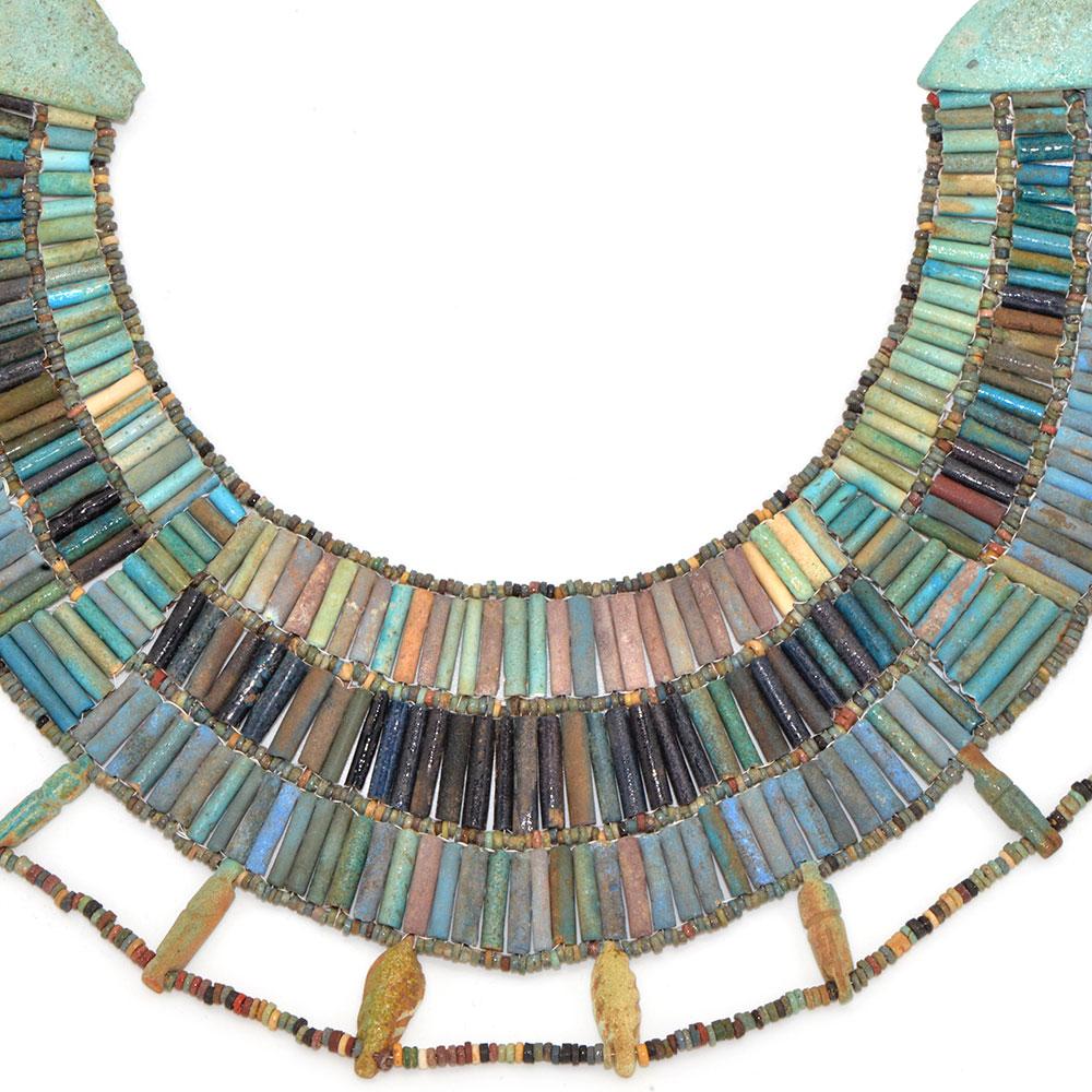 A rare Egyptian Faience Broad Collar Necklace, Late Old Kingdom, ca. 2345–2181 BCE - Sands of Time Ancient Art