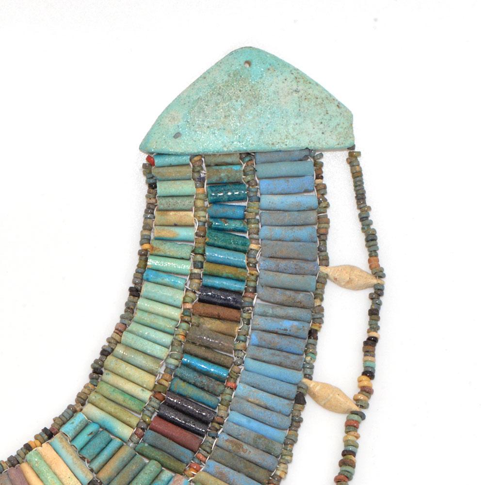 A rare Egyptian Faience Broad Collar Necklace, Late Old Kingdom, ca. 2345–2181 BCE - Sands of Time Ancient Art