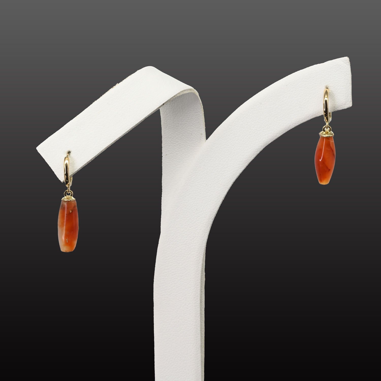 A pair of Egyptian Carnelian Bead Earrings, Middle Kingdom, ca. 2040 - 1783 BCE