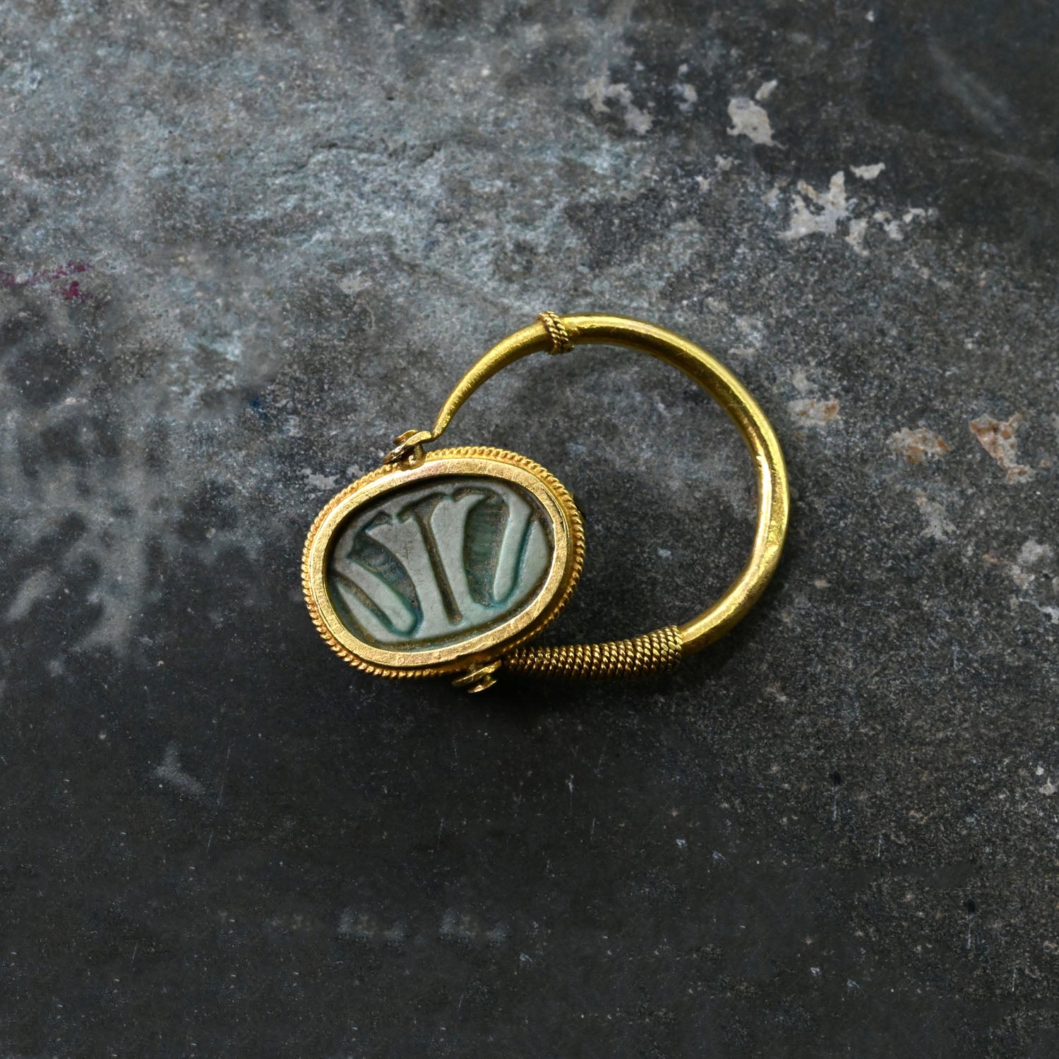 An Egyptian Scarab Swivel Ring, New Kingdom, ca. 1550 - 1069 BCE