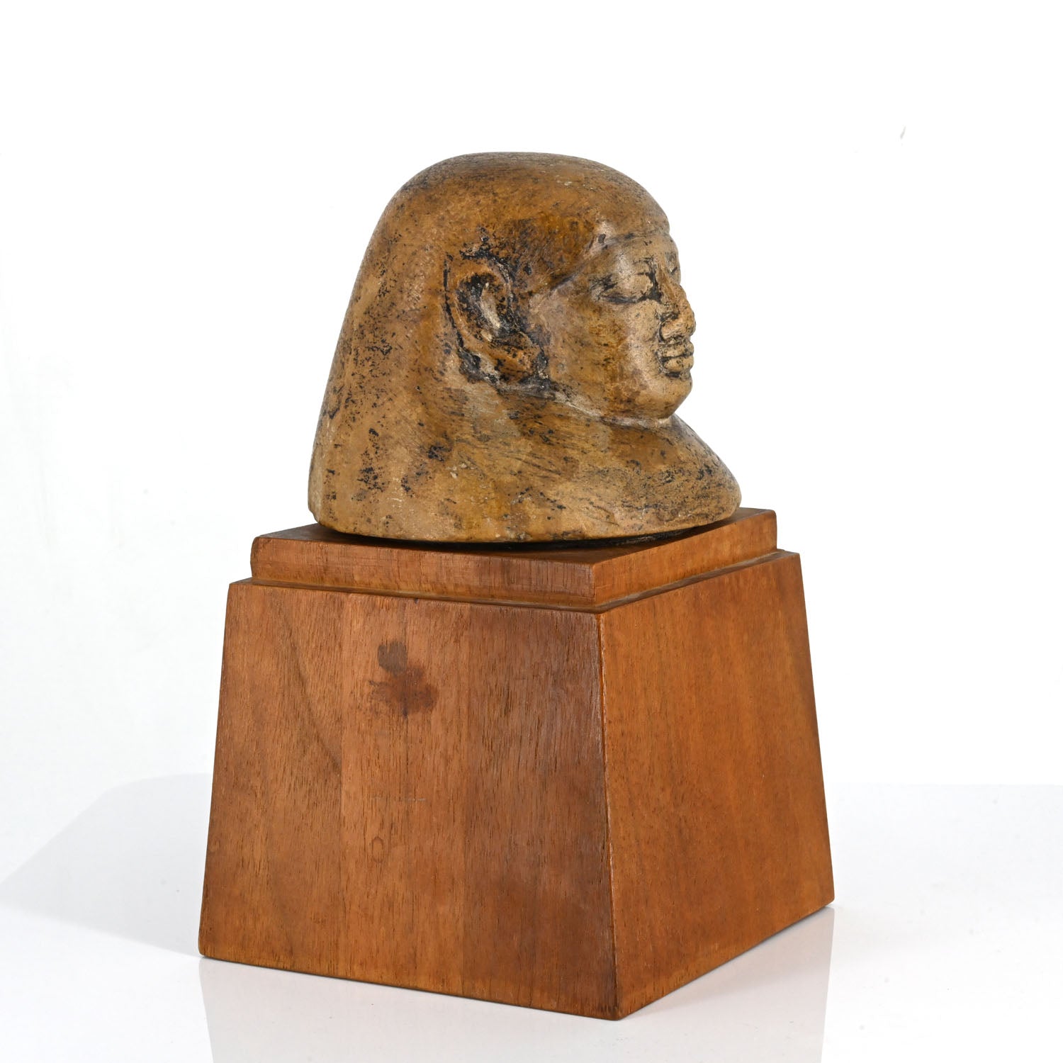 An Egyptian Alabaster Canopic Lid for Imsety, Late Period, ca. 664 - 332 BCE