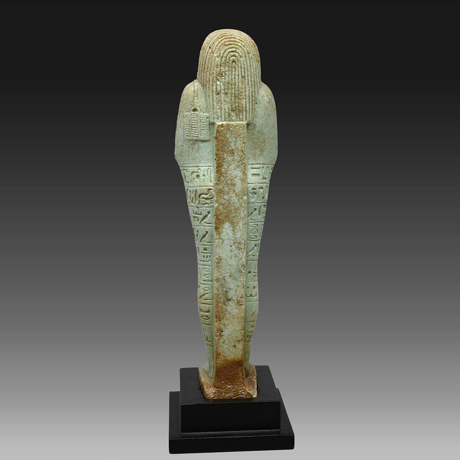 An exceptional Egyptian Faience Ushabti for Wah-ib-re-em-akhet, 26th Dynasty, 664 - 525 BC