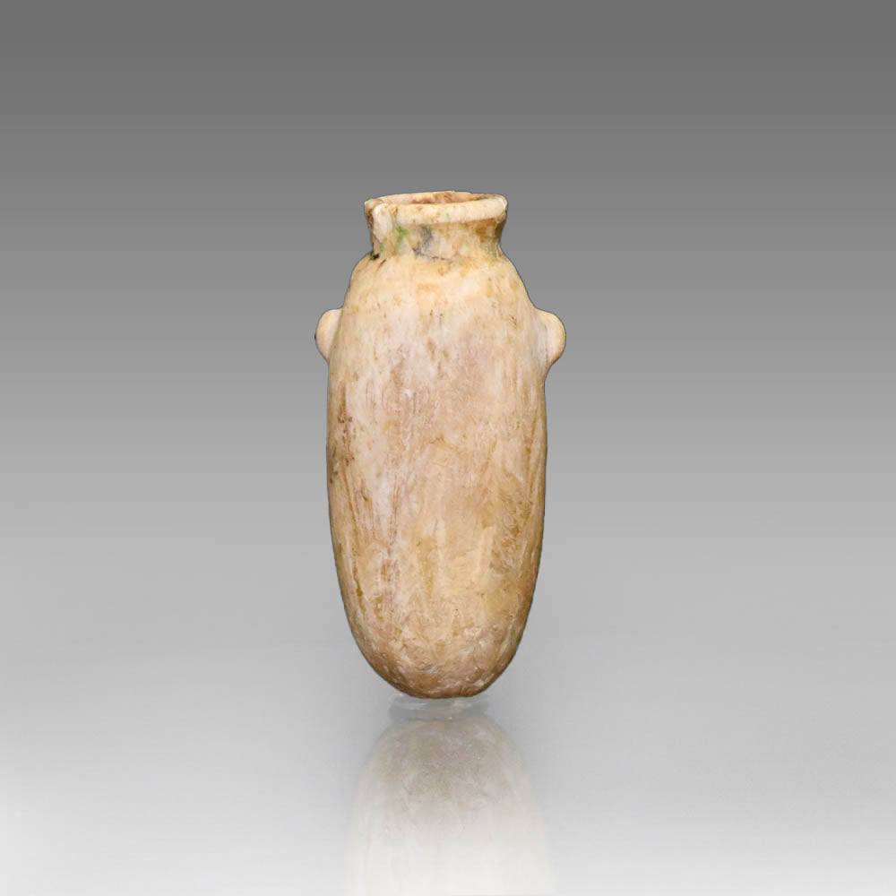 An Egyptian Alabaster Miniature Amphora, Old Kingdom, ca. 2649 - 2150 BCE