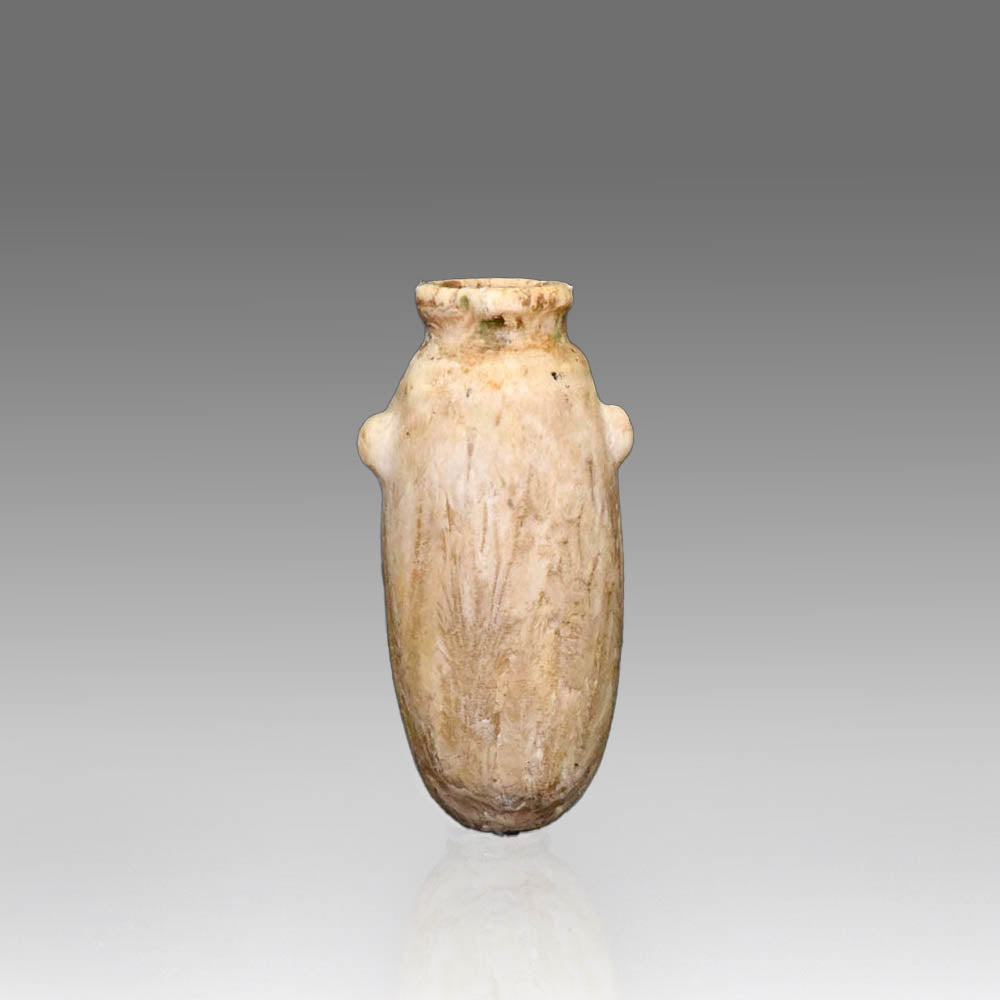 An Egyptian Alabaster Miniature Amphora, Old Kingdom, ca. 2649 - 2150 BCE