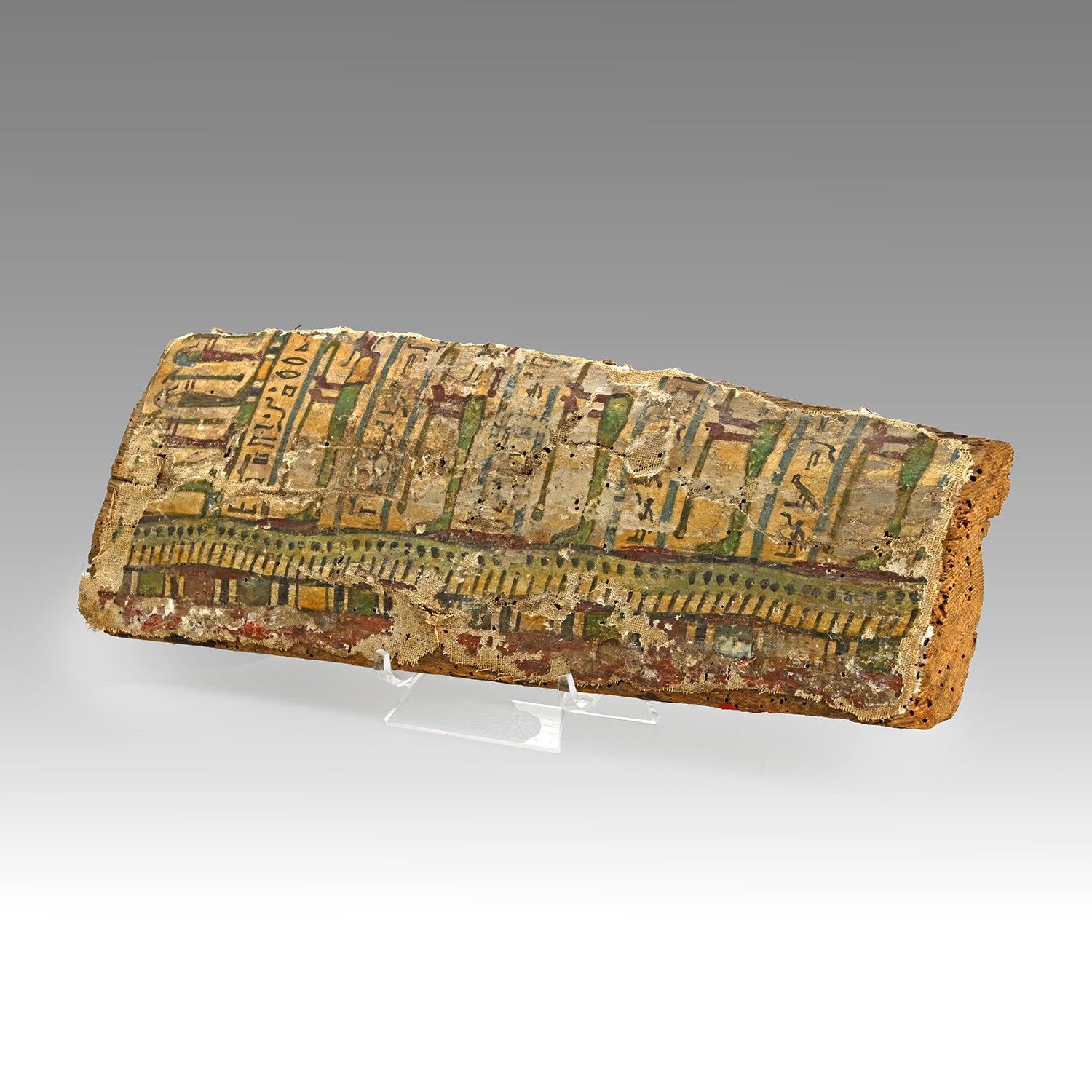 An Egyptian Wood Fragment from a Sarcophagus, Ptolemaic Period, ca. 332 - 30 BCE