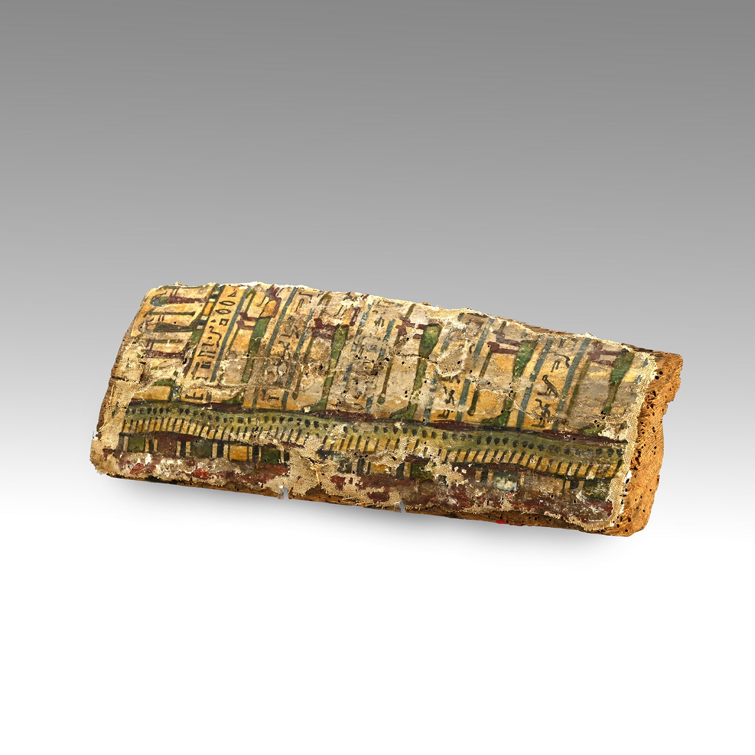 An Egyptian Wood Fragment from a Sarcophagus, Ptolemaic Period, ca. 332 - 30 BCE