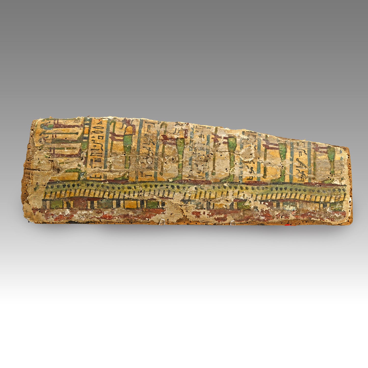 An Egyptian Wood Fragment from a Sarcophagus, Ptolemaic Period, ca. 332 - 30 BCE