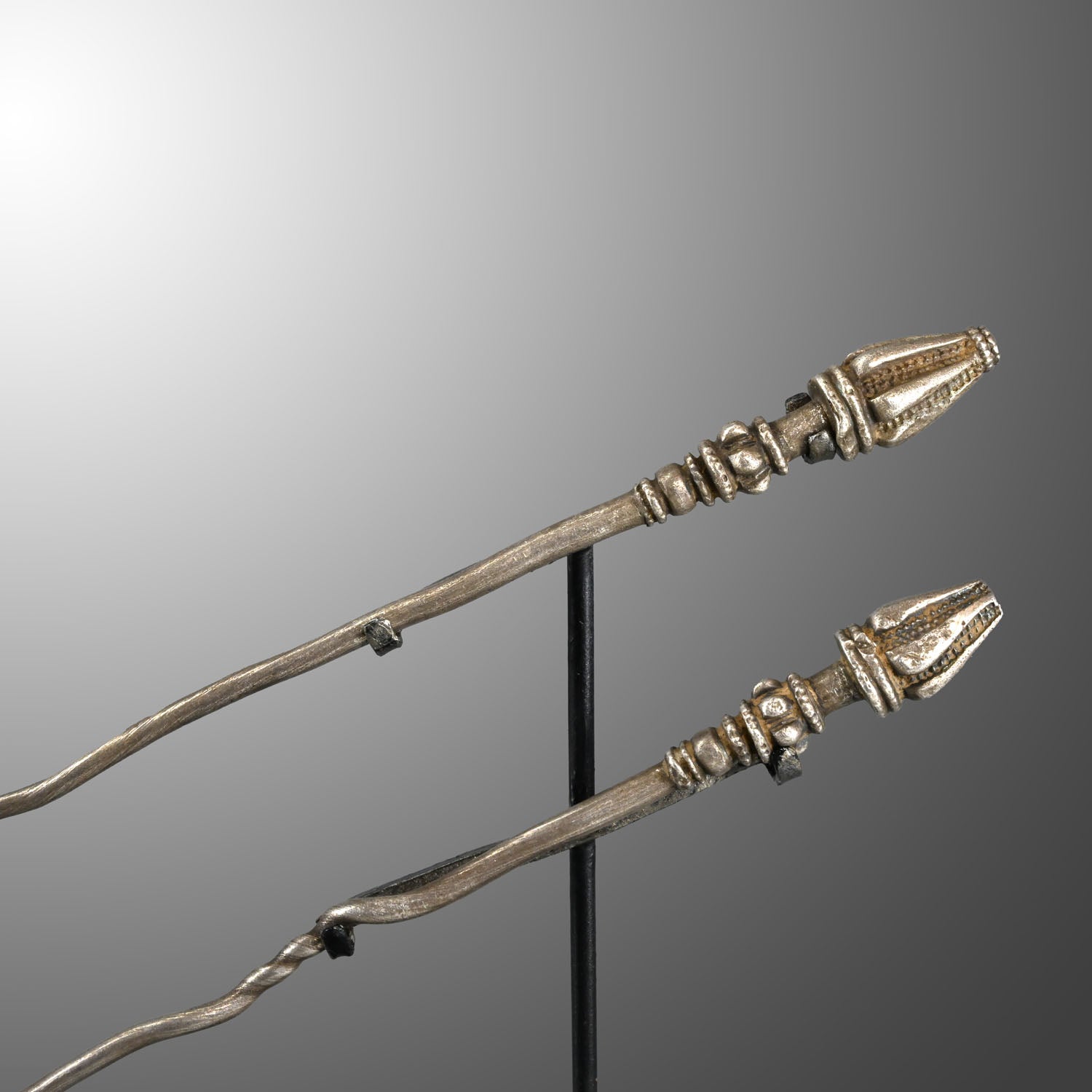 A pair of fine Greek Solid Silver Pins, Classical Period, ca. 5th century BCE