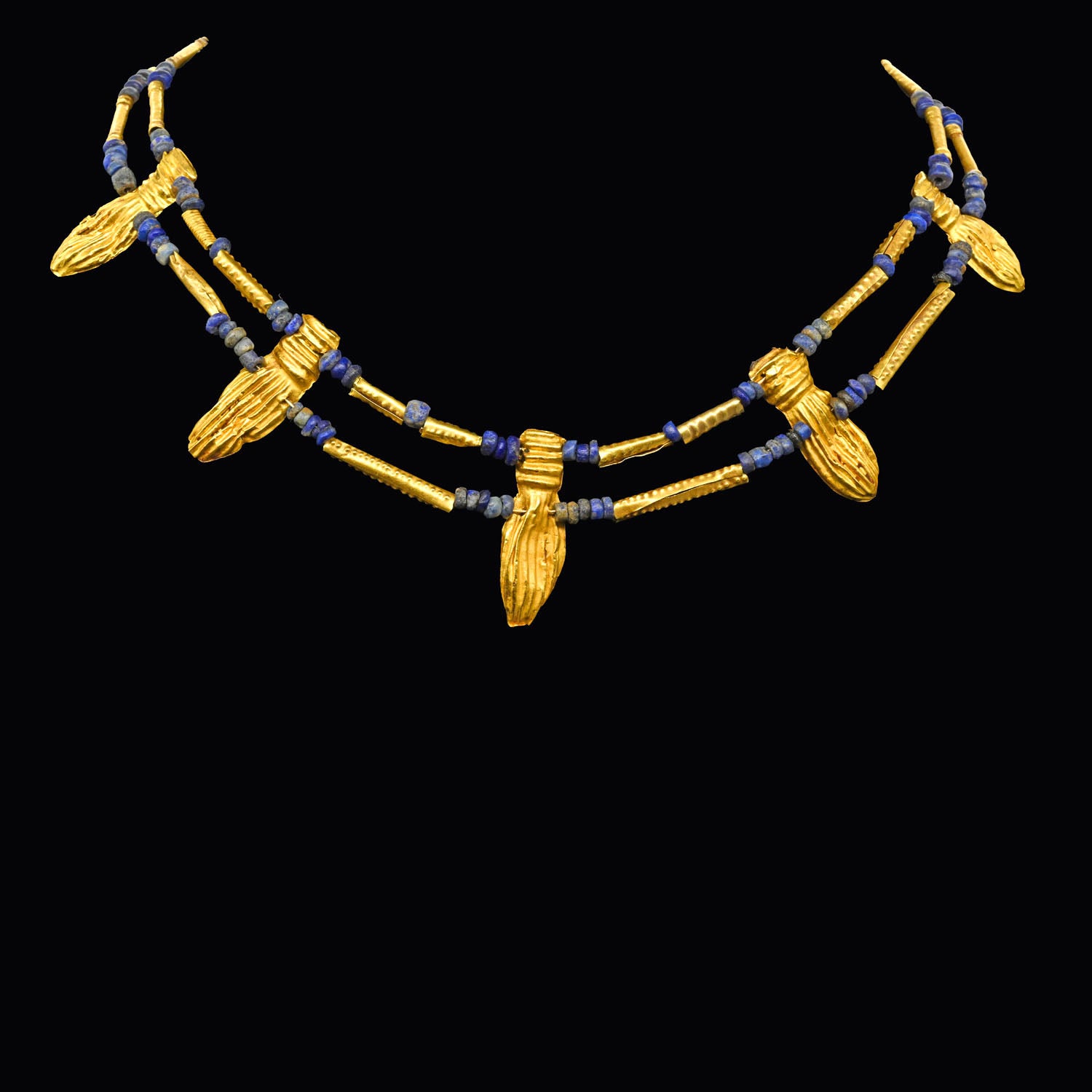 A Greco-Roman Gold and Lapis Lazuli Necklace, ca. 1st century BCE – 2nd century CE