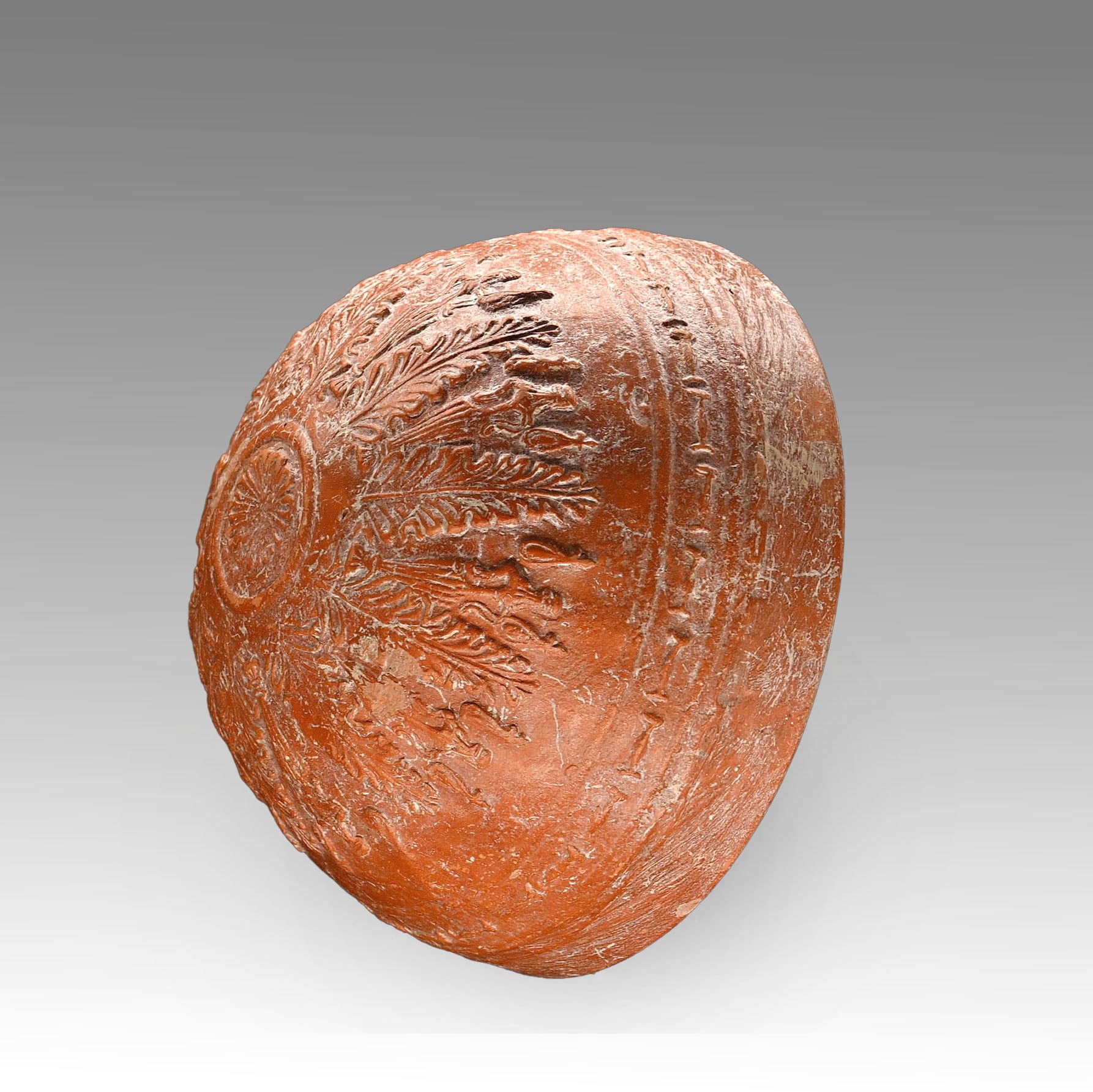 A Published Megarian Ware Pottery Bowl, Hellenistic Period, ca. 3rd century BCE