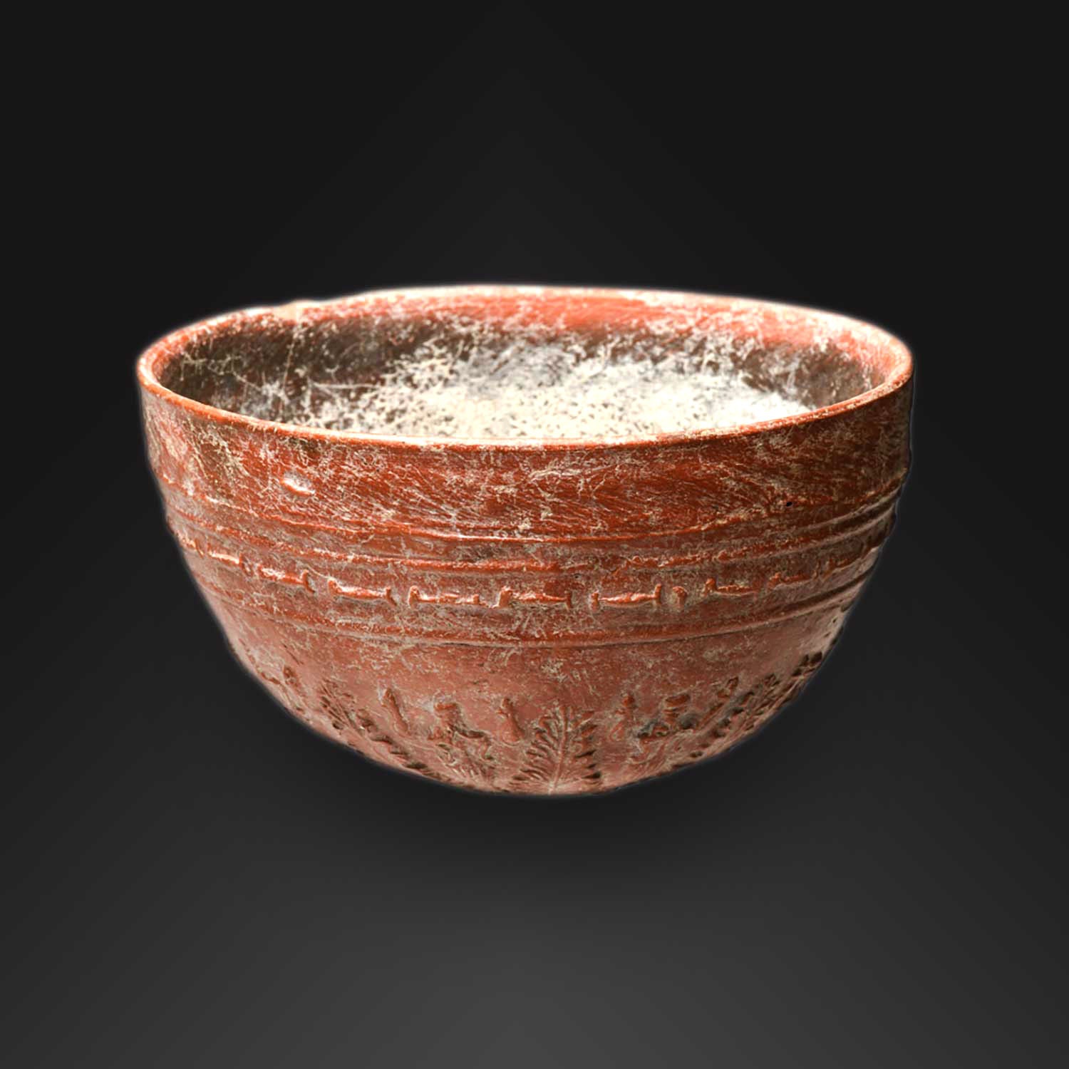 A Published Megarian Ware Pottery Bowl, Hellenistic Period, ca. 3rd century BCE