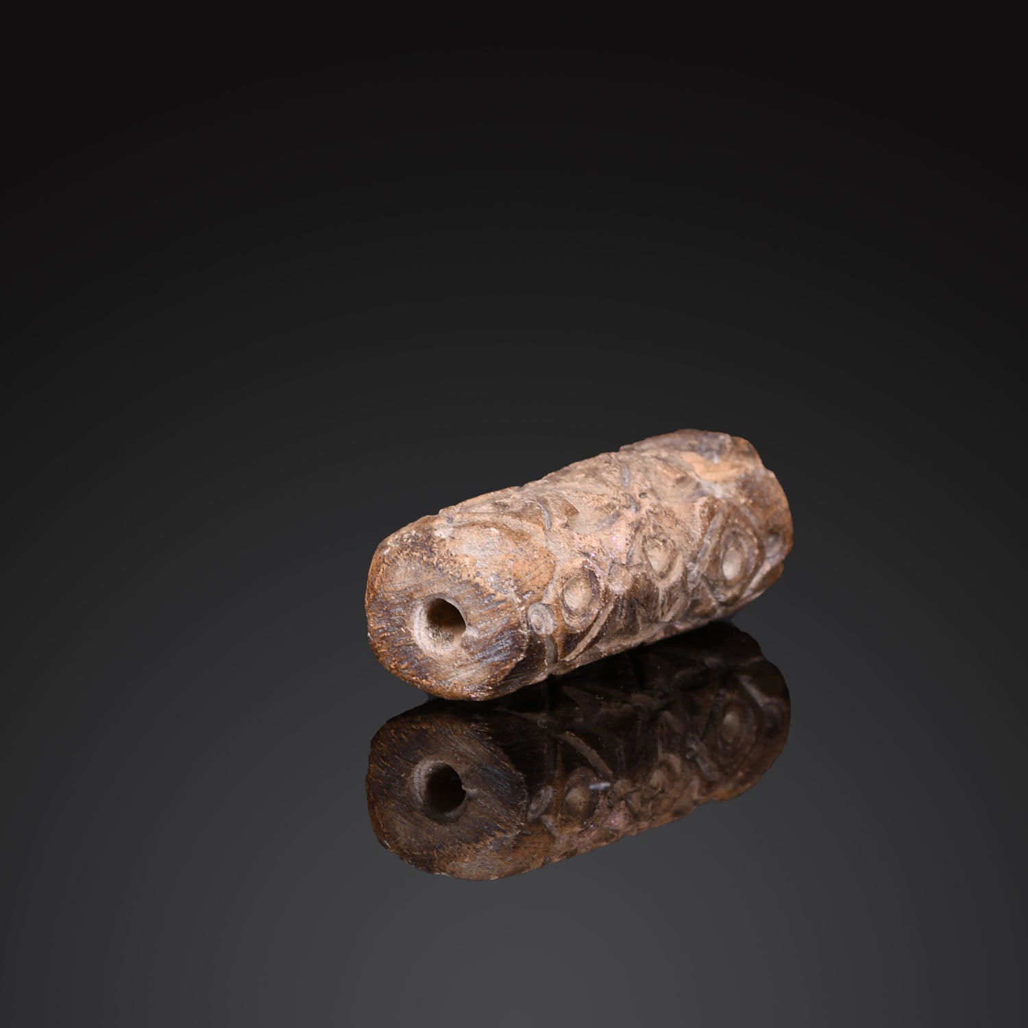 A Levantine Steatite Cylinder Seal with Geometric Decoration, Late Bronze Age through early Iron Age, ca. 2nd - 1st Millennium BCE