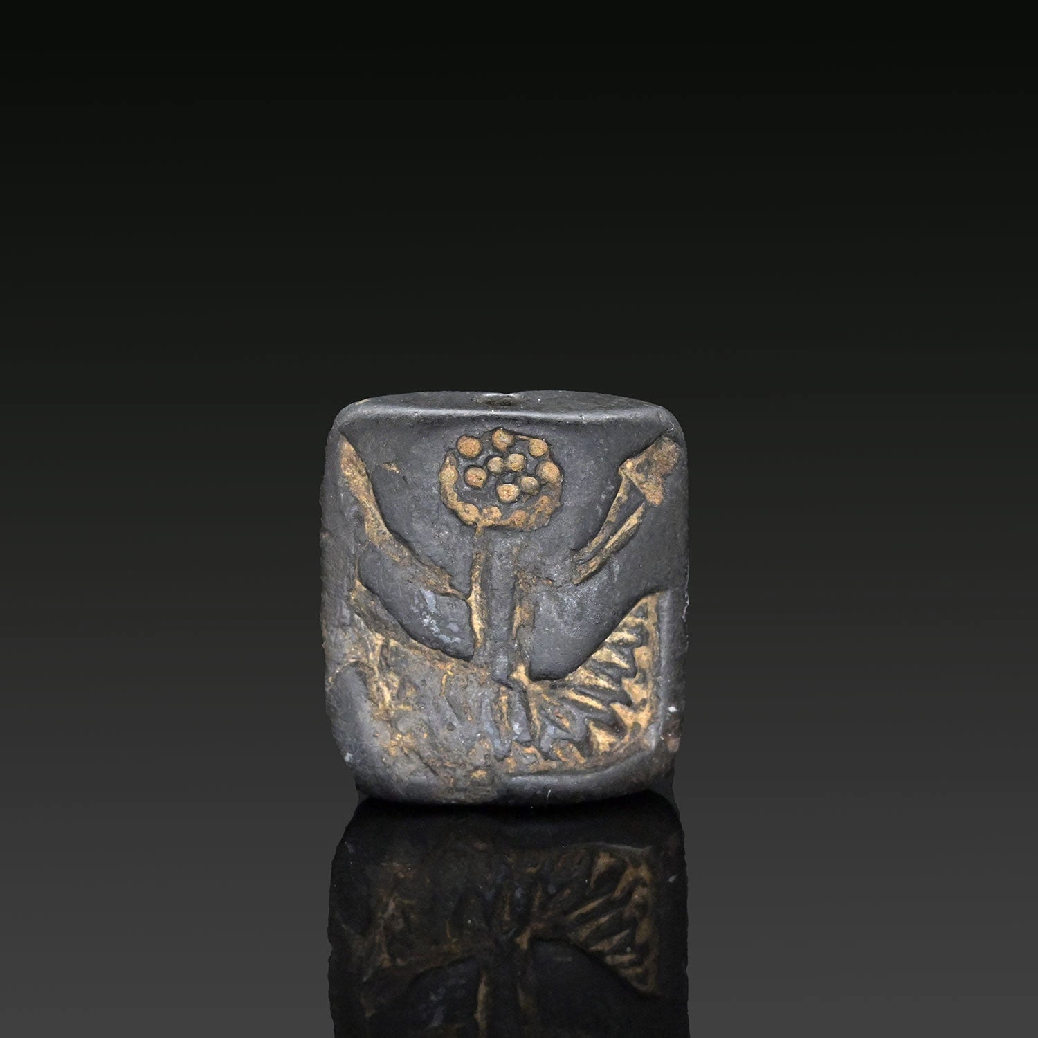 A Sumarian Stamp Seal with Winged Griffin and Bird Motif, Late Neolithic to Early Chalcolithic Period, ca. 5th–4th millennium BCE