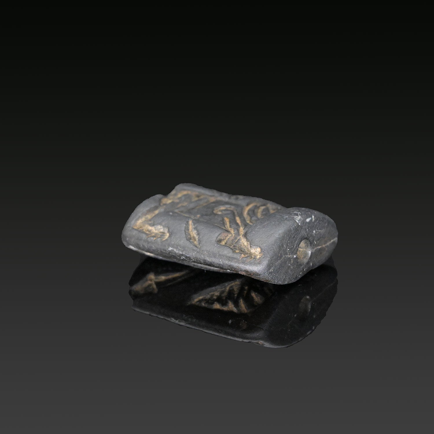 A Sumarian Stamp Seal with Winged Griffin and Bird Motif, Late Neolithic to Early Chalcolithic Period, ca. 5th–4th millennium BCE