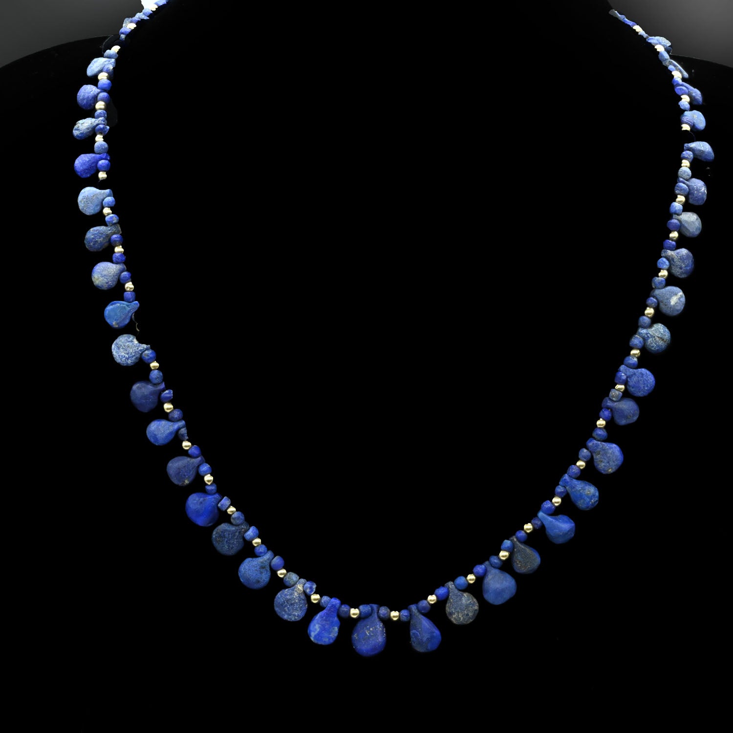 A Western Asiatic Lapis Lazuli and Gold Bead Necklace, Late Bronze Age through early Iron Age, ca. 2nd - 1st Millennium BCE