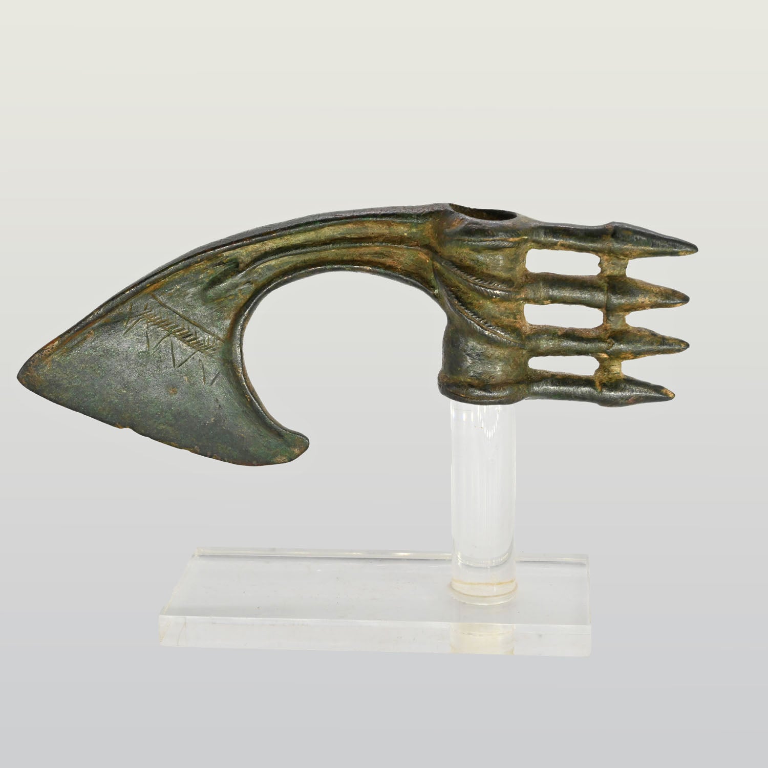 A Luristan spike butted ceremonial axehead, Early Iron Age, ca. 1200 - 800 BCE