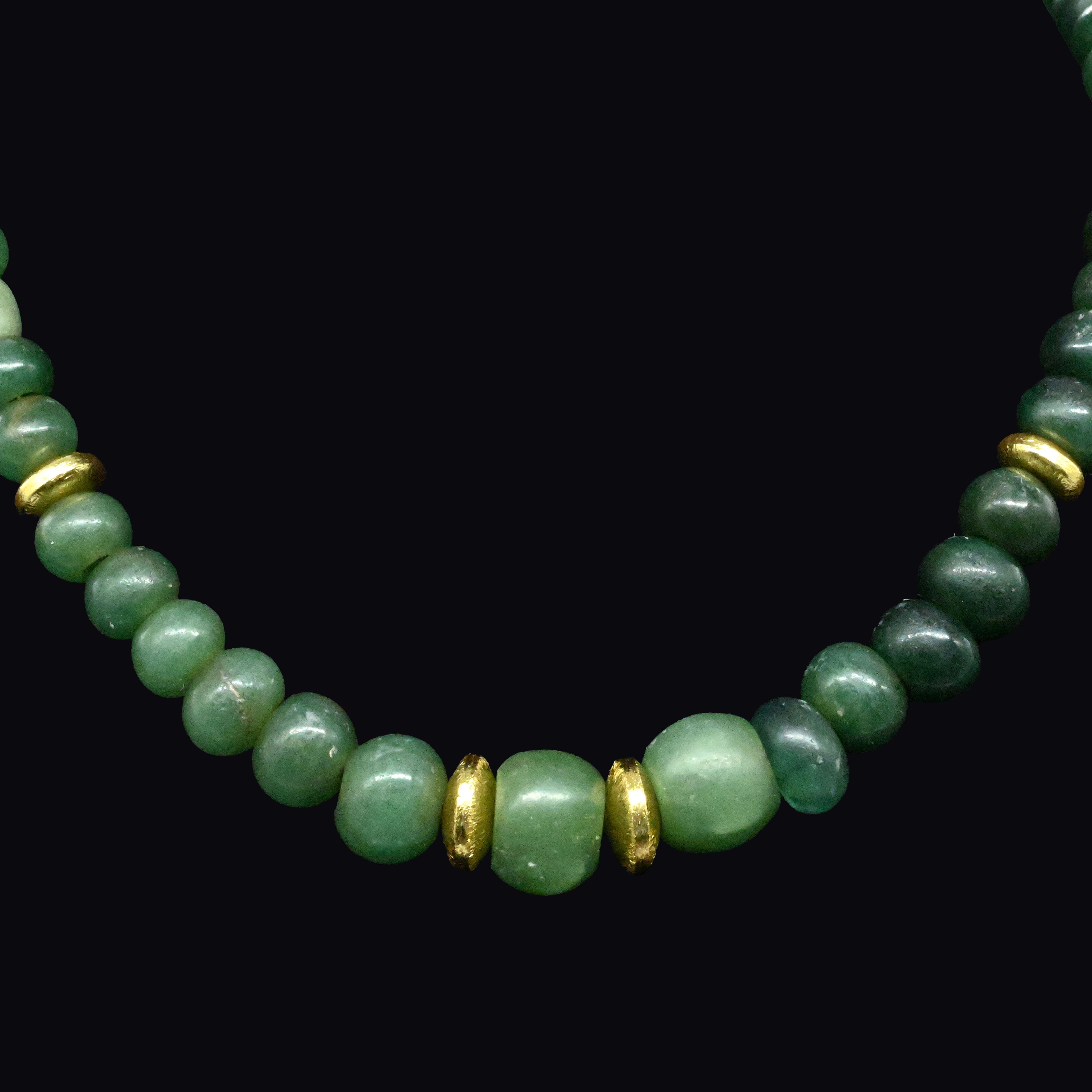 A fine Olmec Jade Bead Necklace, Pre-Classical Period, ca. 1100 - 400 BCE