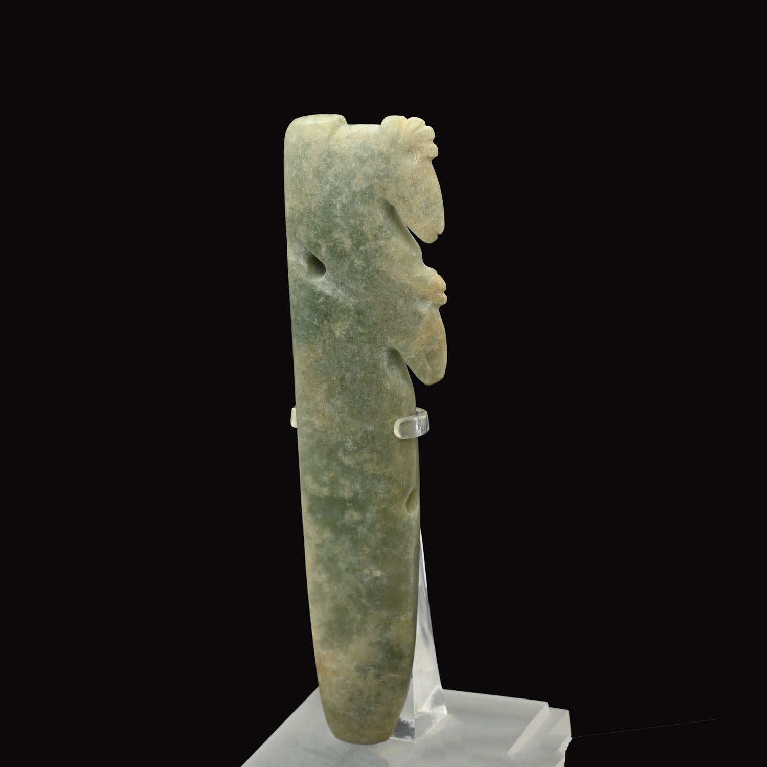 Costa Rican Jade Pendant with Birds, ca. 500 - 1000 CE