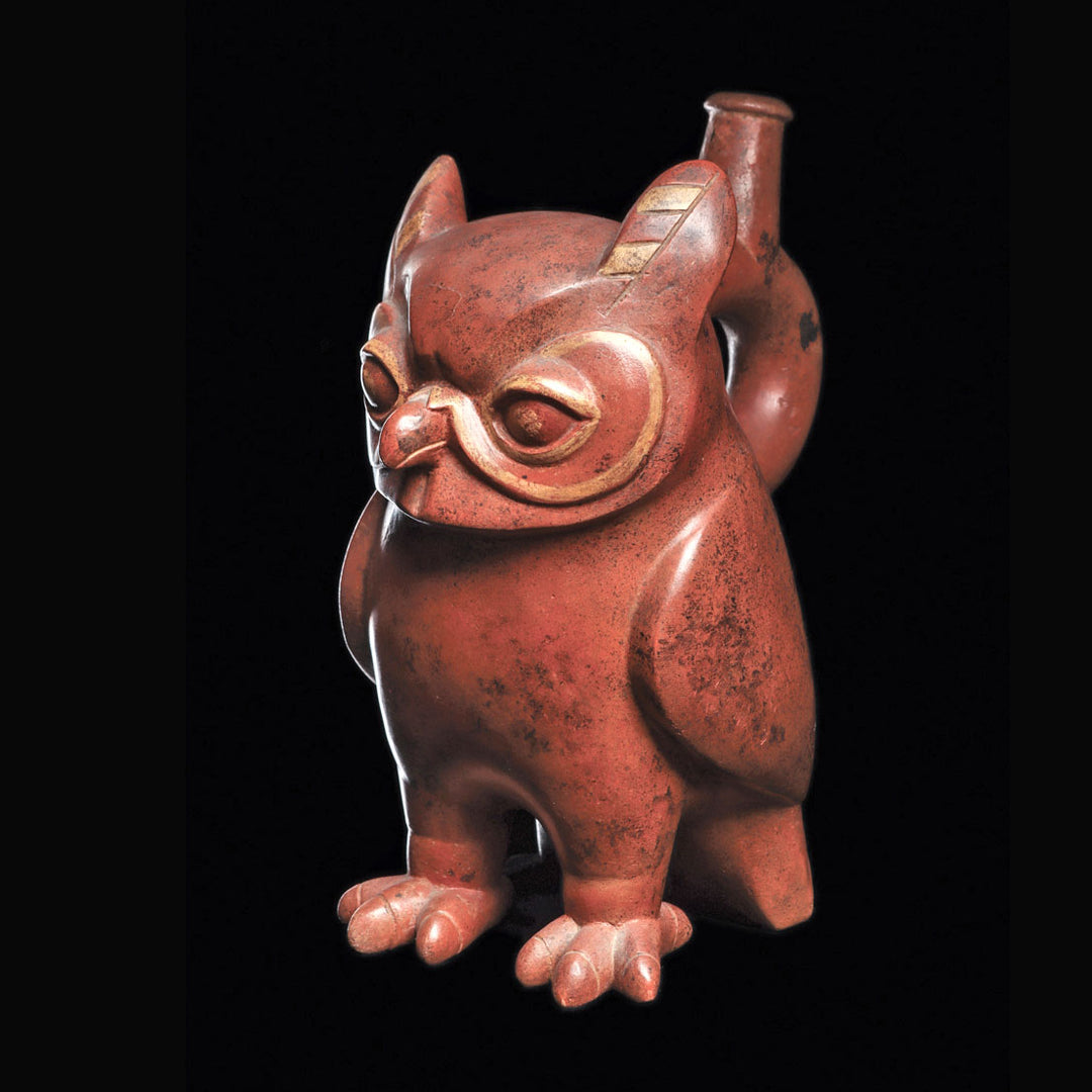 A Moche Horned Owl Effigy Vessel, Early Intermediate Period - Middle Horizon, ca. 200 - 800 CE