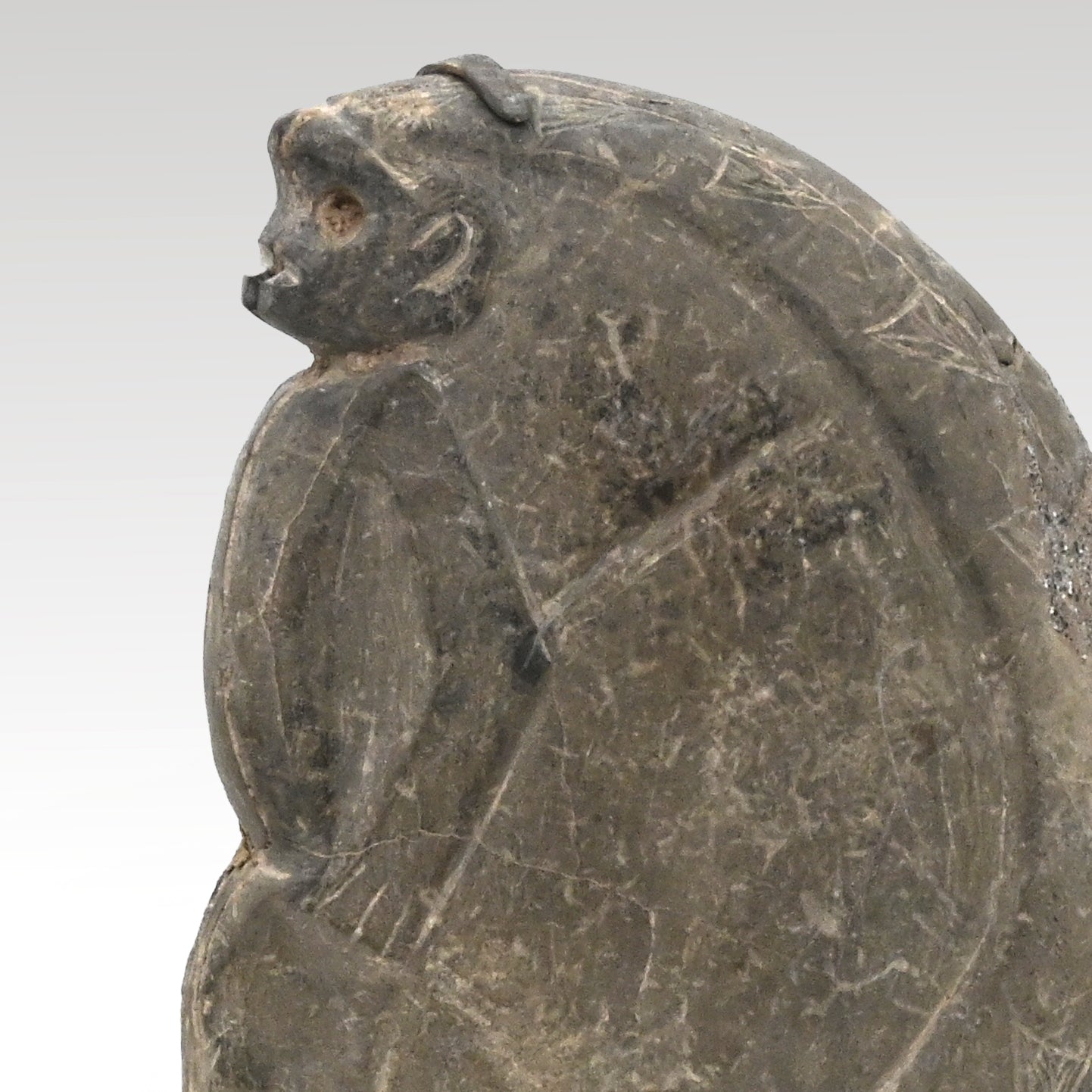 Guerrero Stone Crescent Disk with Monkey, ca. 400 - 100 BCE