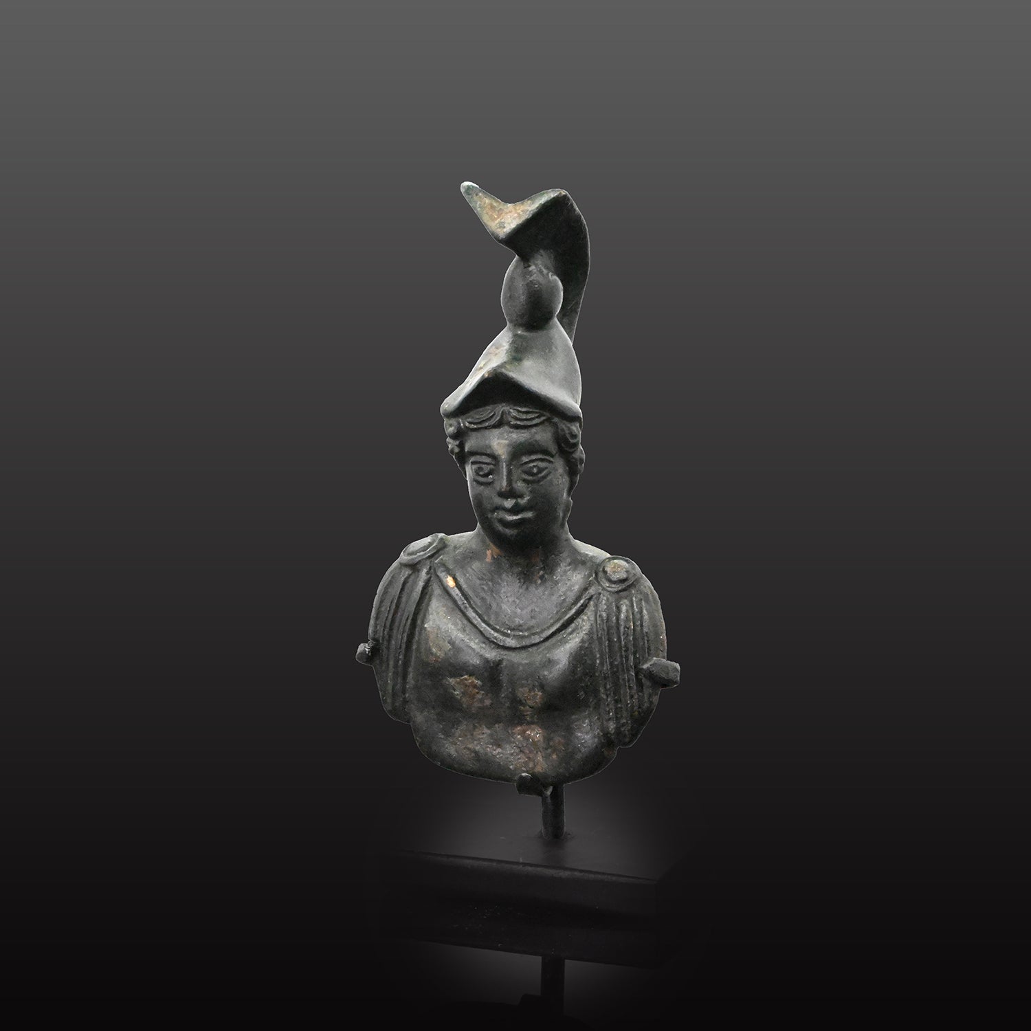 Roman Bronze Bust of Minerva , Roman Imperial Period, ca. 2nd Cent CE