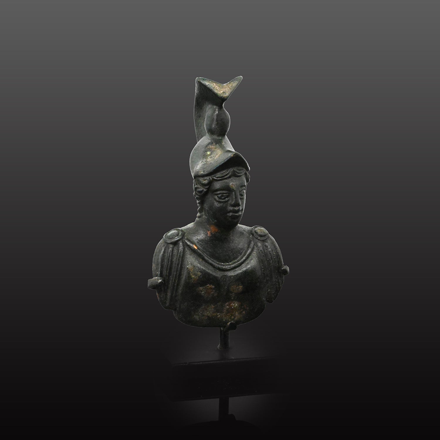 Roman Bronze Bust of Minerva , Roman Imperial Period, ca. 2nd Cent CE